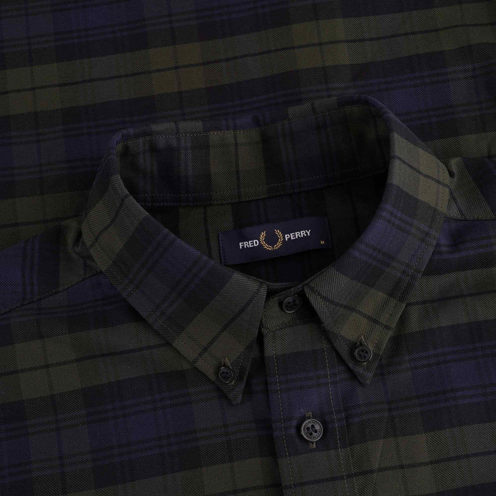 Fred Perry Tartan Twill Shirt - Hunting Green