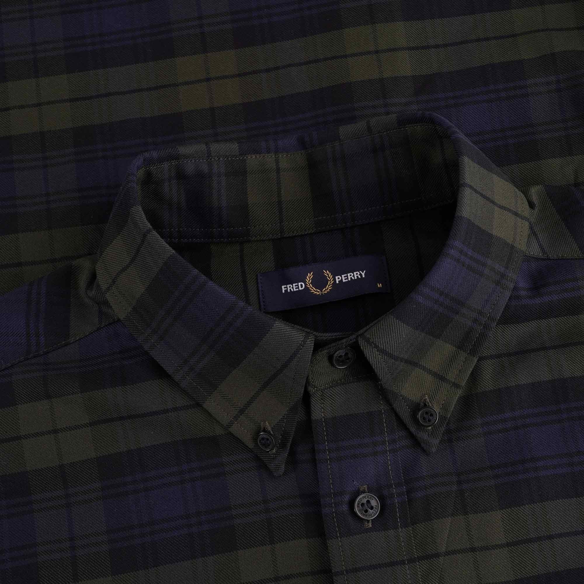Fred Perry Tartan Twill Shirt - Hunting Green