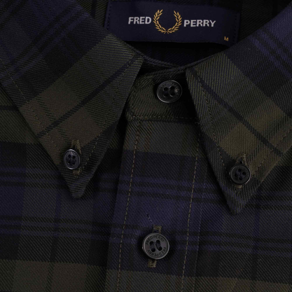 Fred Perry Tartan Twill Shirt - Hunting Green