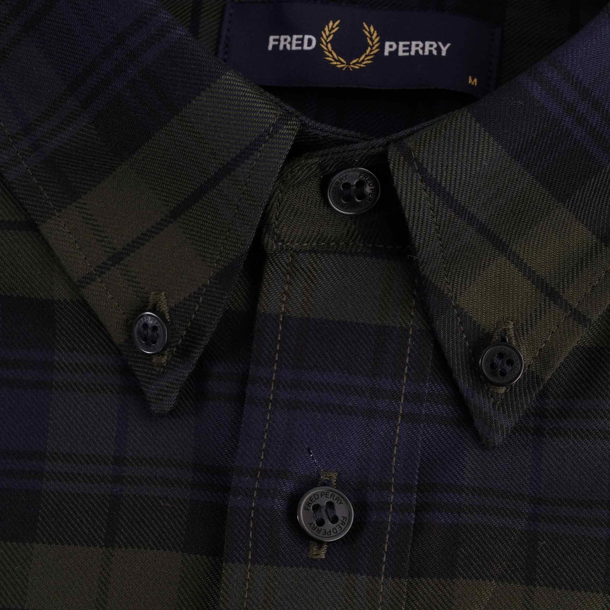 Fred Perry Tartan Twill Shirt - Hunting Green