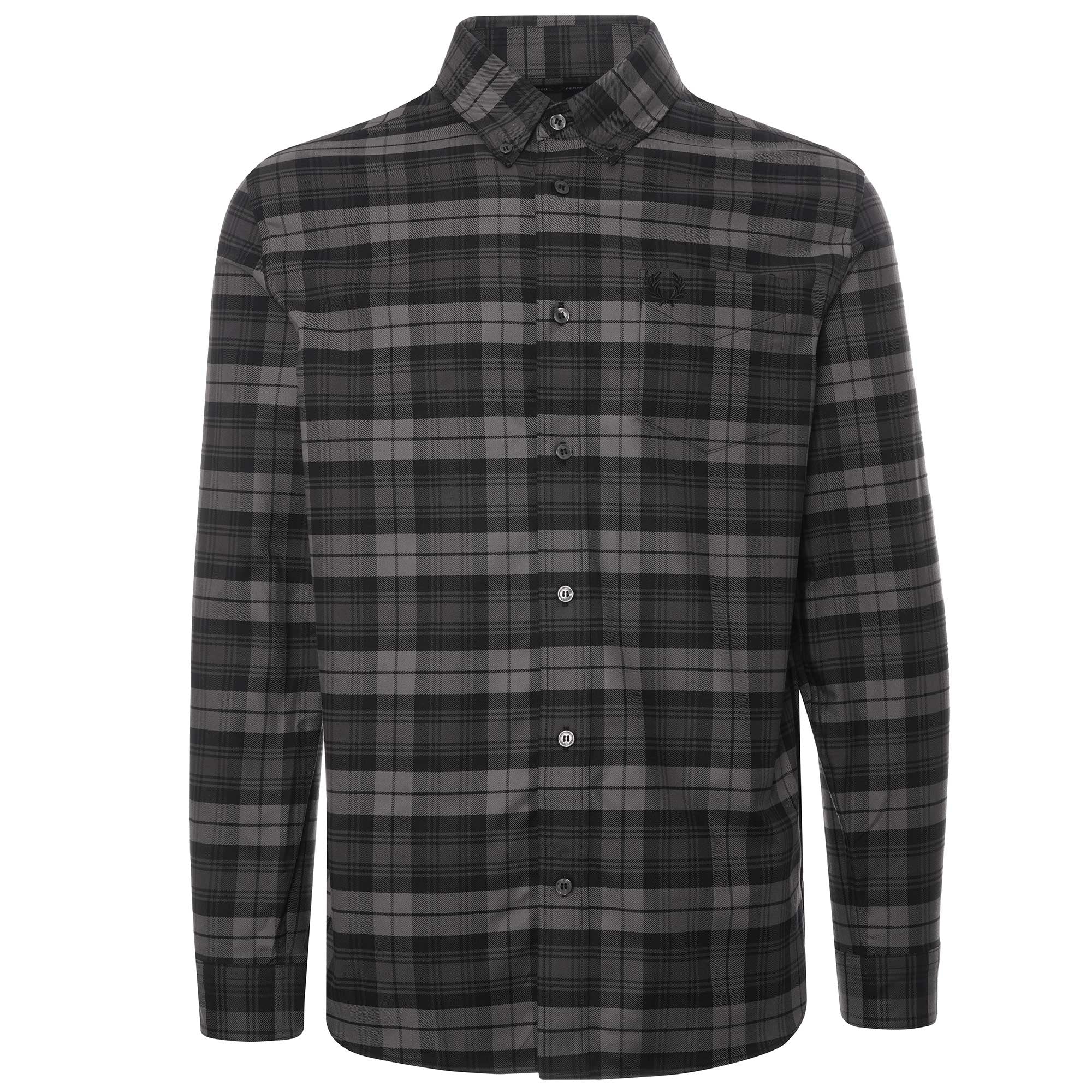 Fred Perry Tartan Twill Shirt - Black