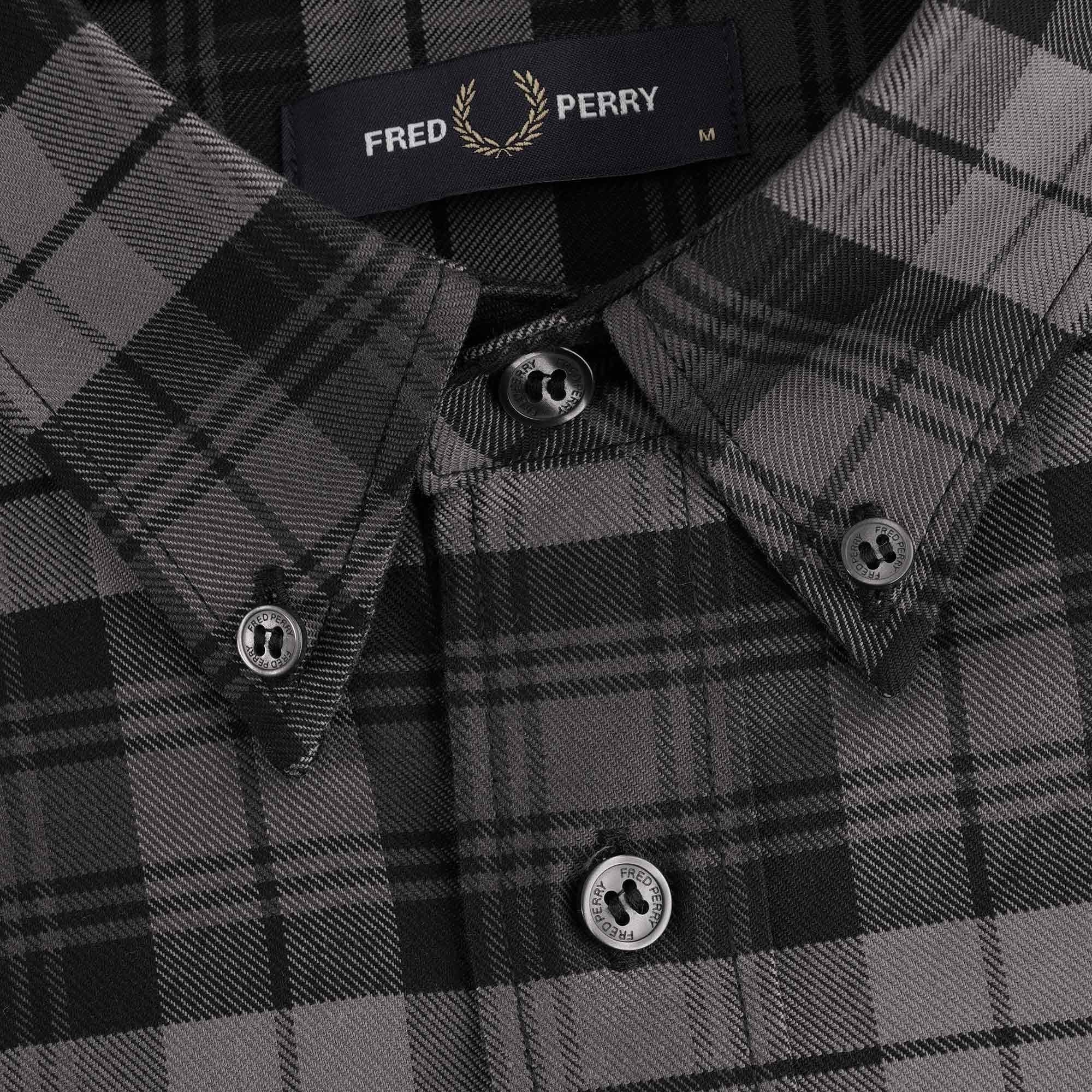 Fred Perry Tartan Twill Shirt - Black