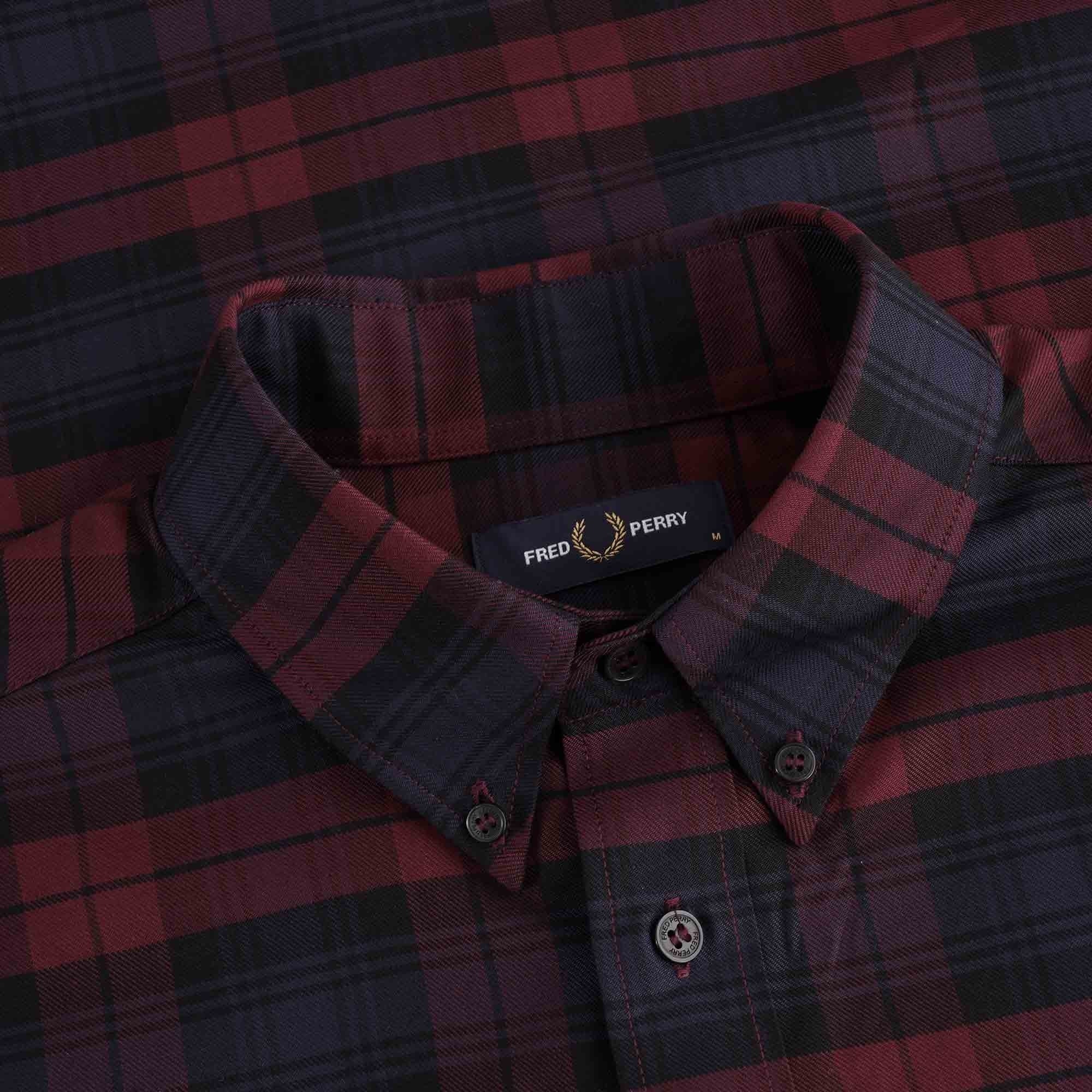 Fred Perry Tartan Twill Shirt - Port