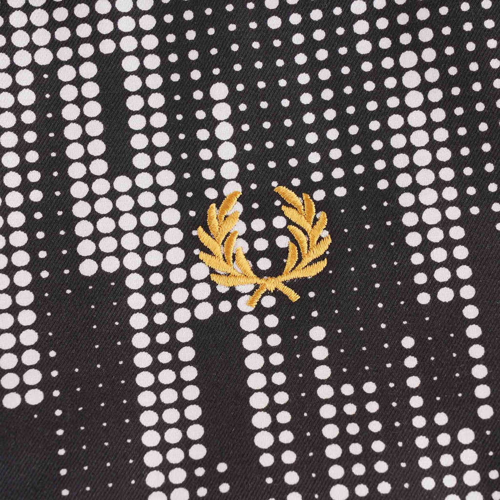 Fred Perry Sound Wave Print Revere Shirt - Black