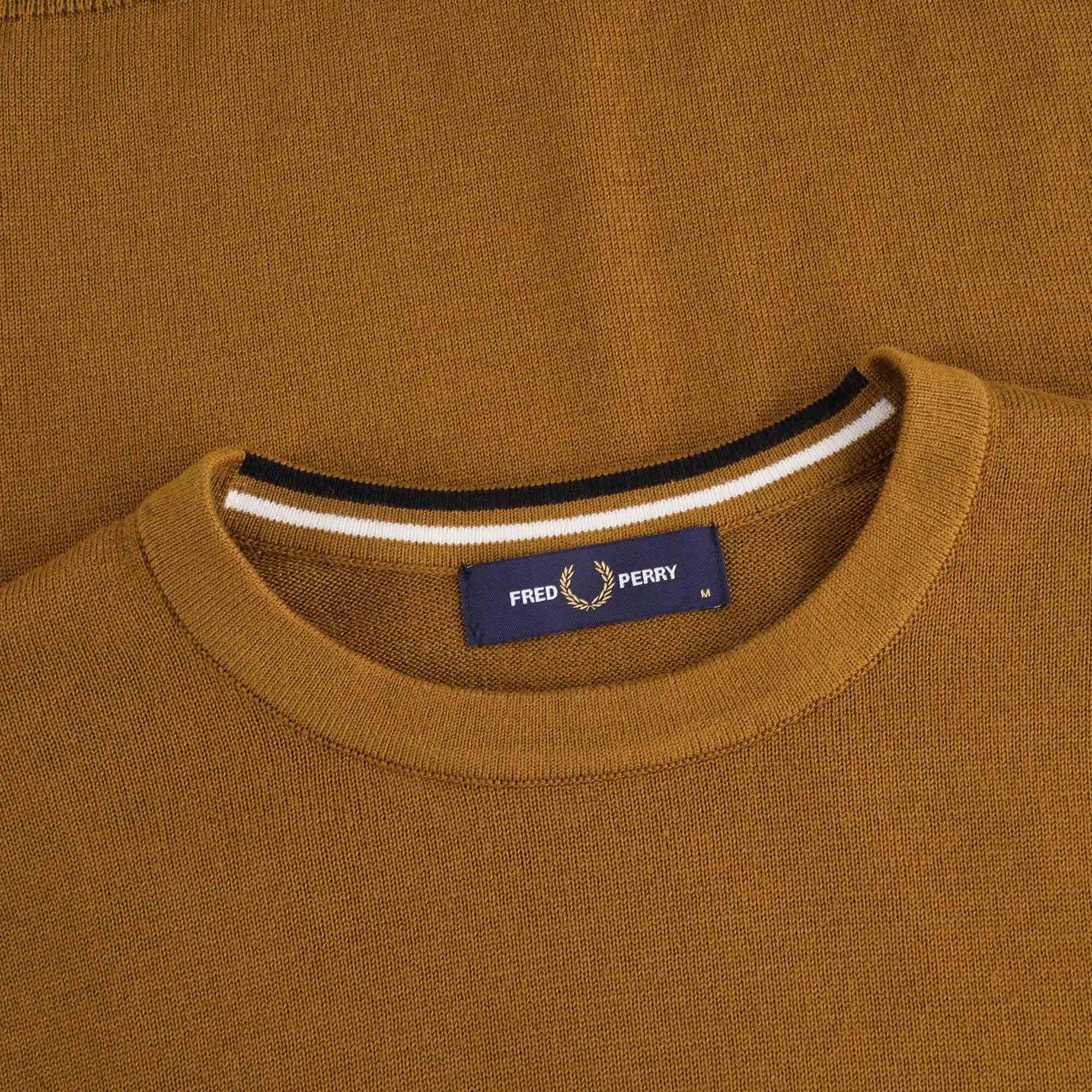 Fred Perry Classic Crew Neck Jumper - Dark Caramel