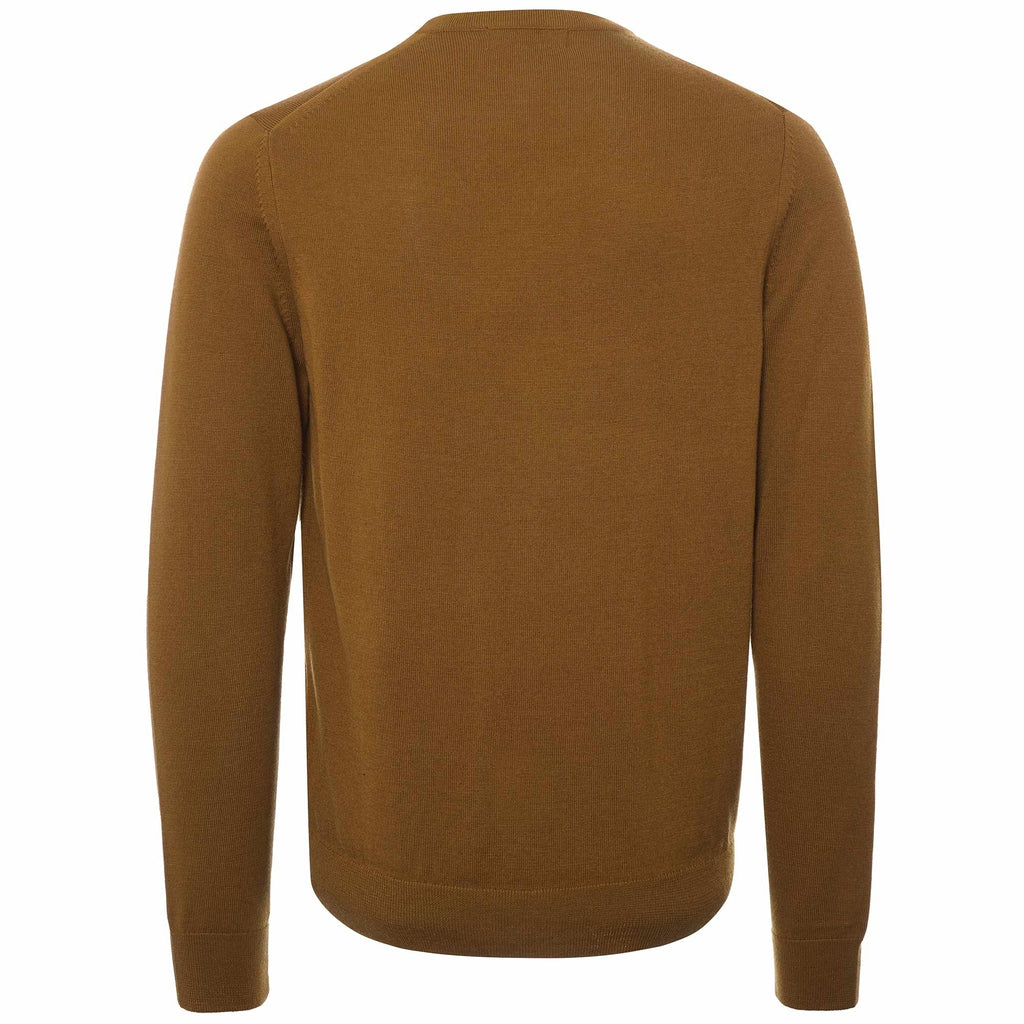 Fred Perry Classic Crew Neck Jumper - Dark Caramel