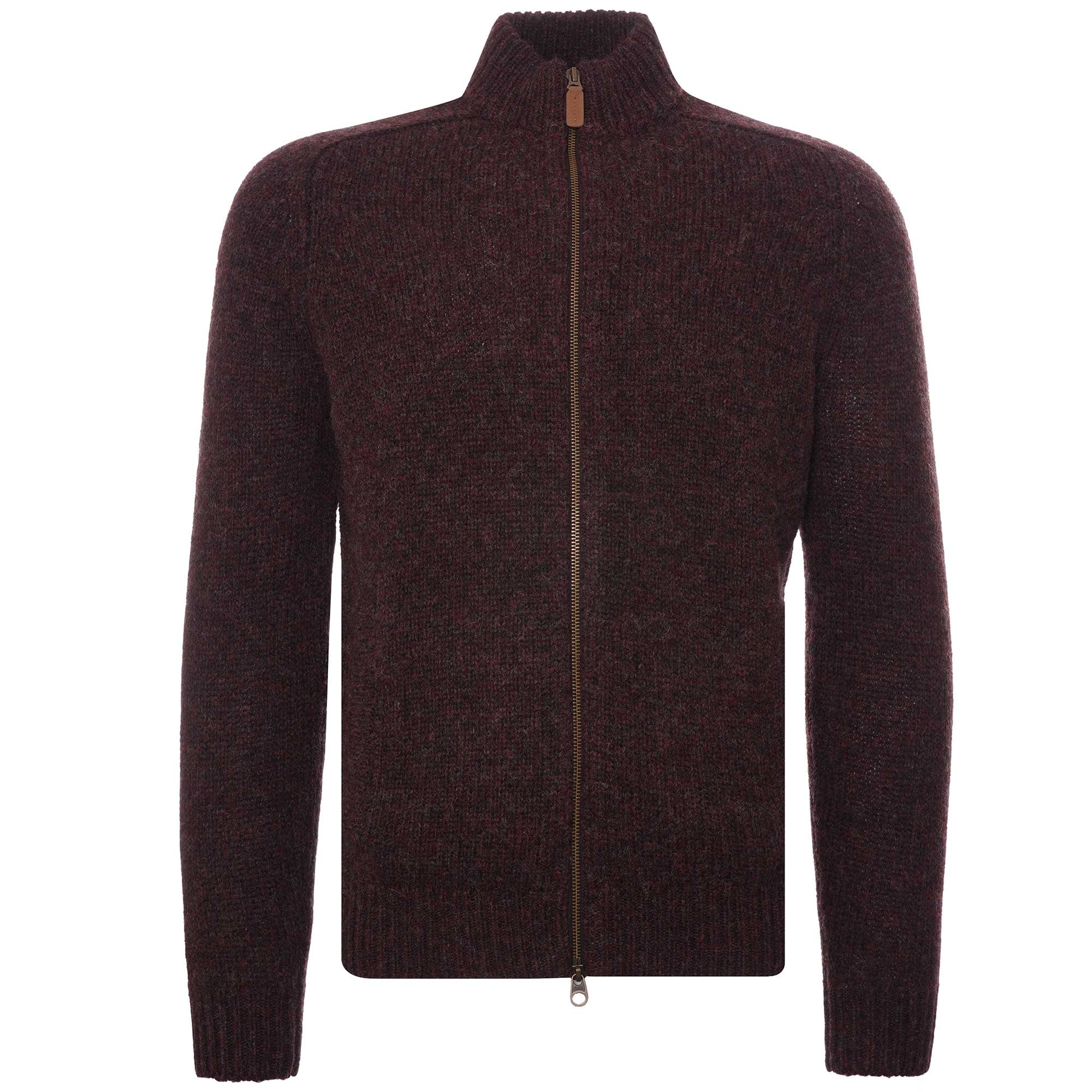 Barbour Calder Knitted Zip Sweatshirt - Winter Red