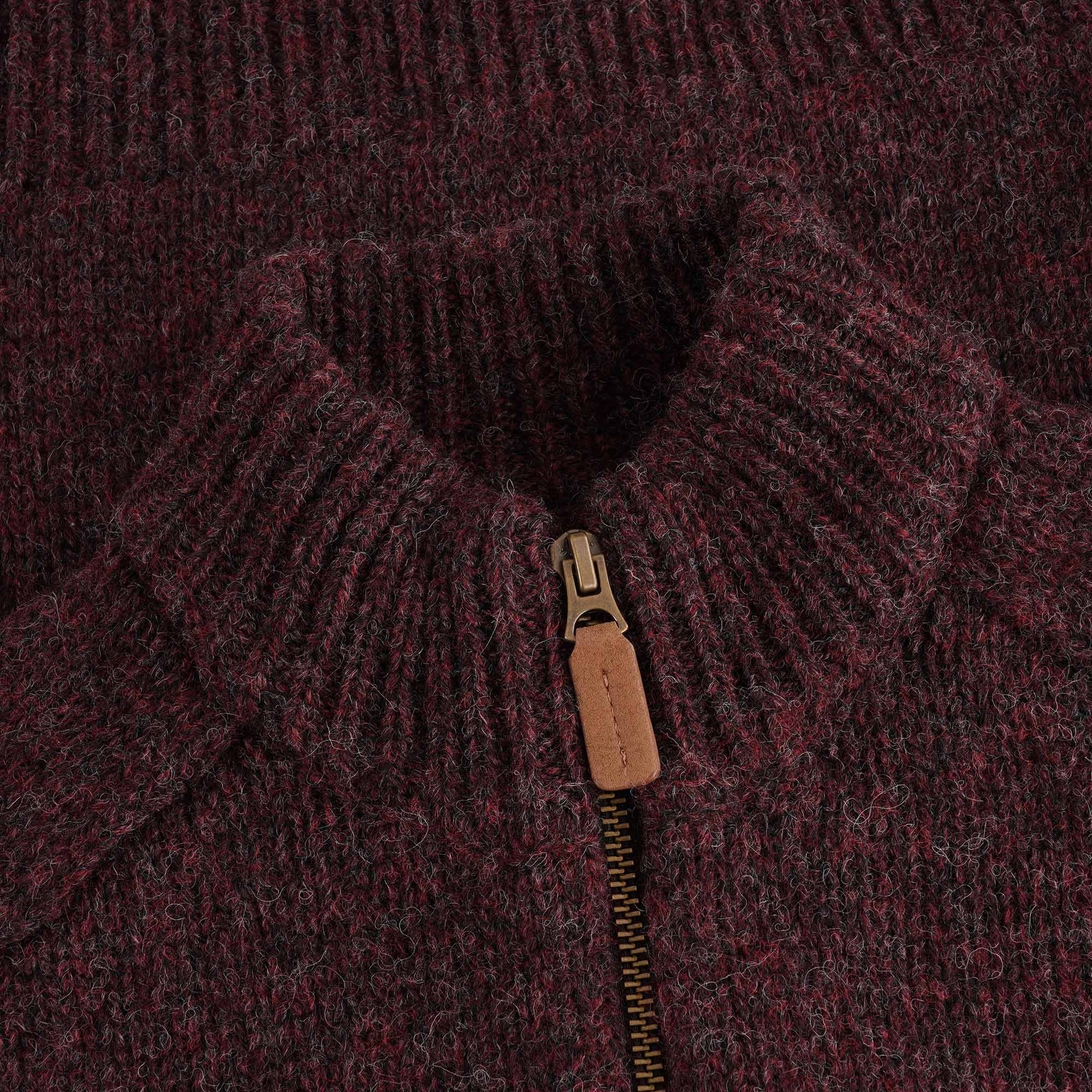 Barbour Calder Knitted Zip Sweatshirt - Winter Red