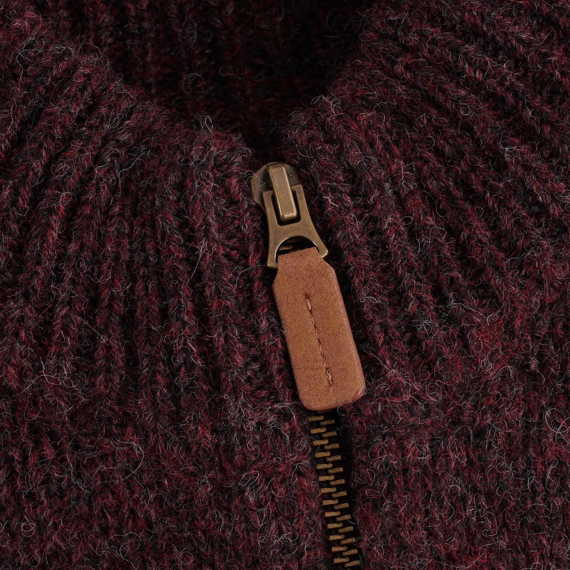 Barbour Calder Knitted Zip Sweatshirt - Winter Red