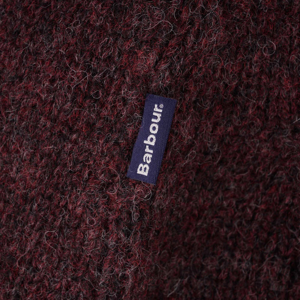 Barbour Calder Knitted Zip Sweatshirt - Winter Red