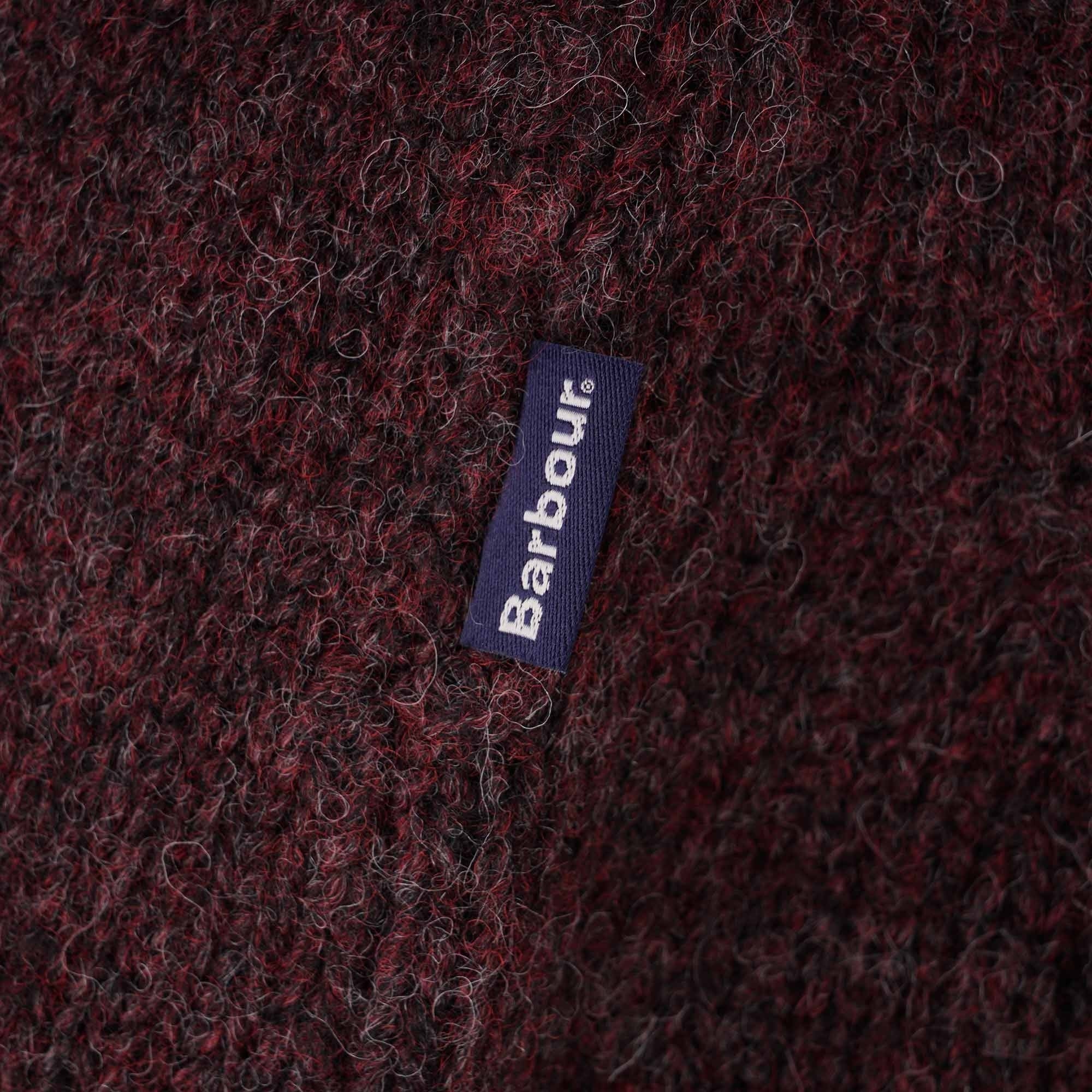 Barbour Calder Knitted Zip Sweatshirt - Winter Red