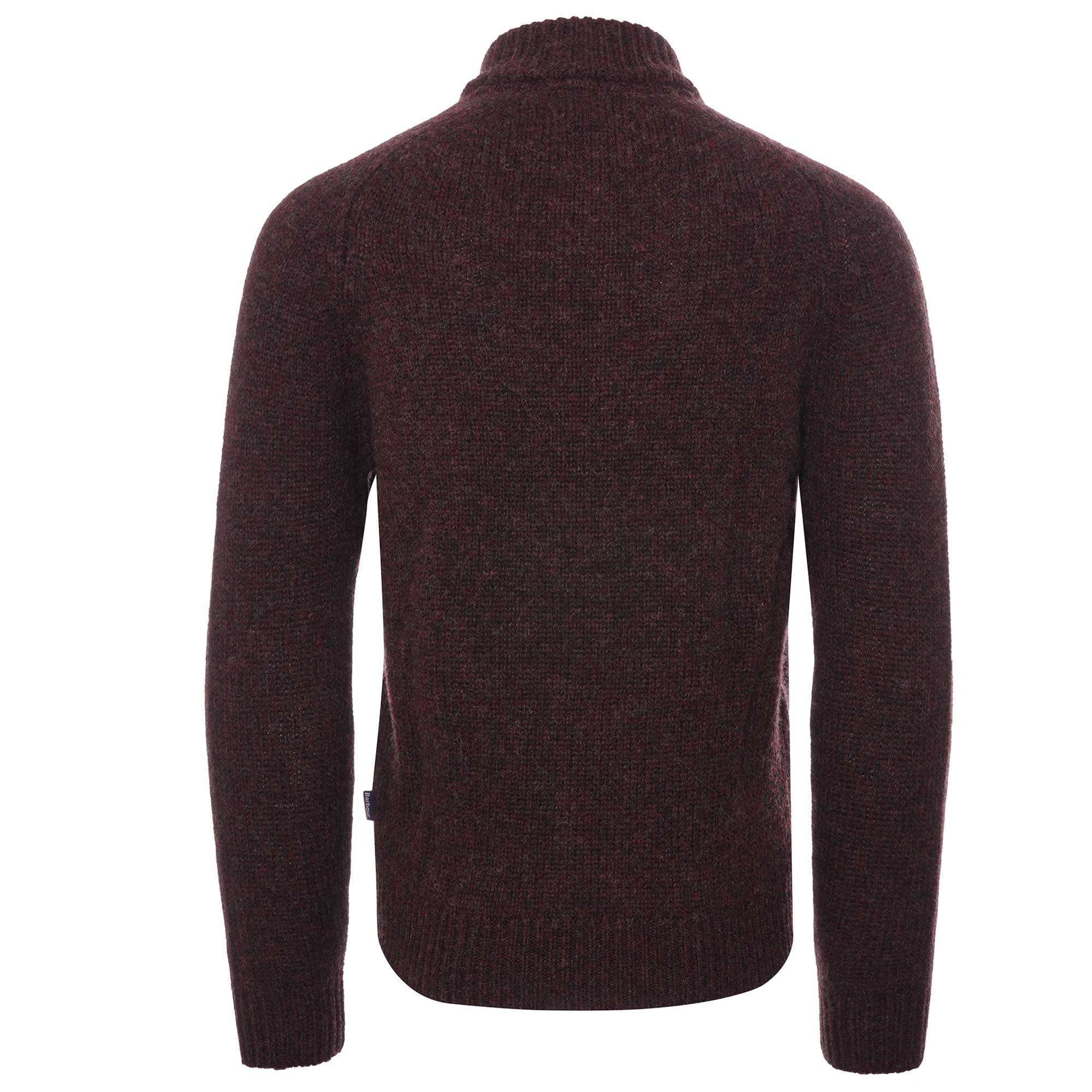 Barbour Calder Knitted Zip Sweatshirt - Winter Red