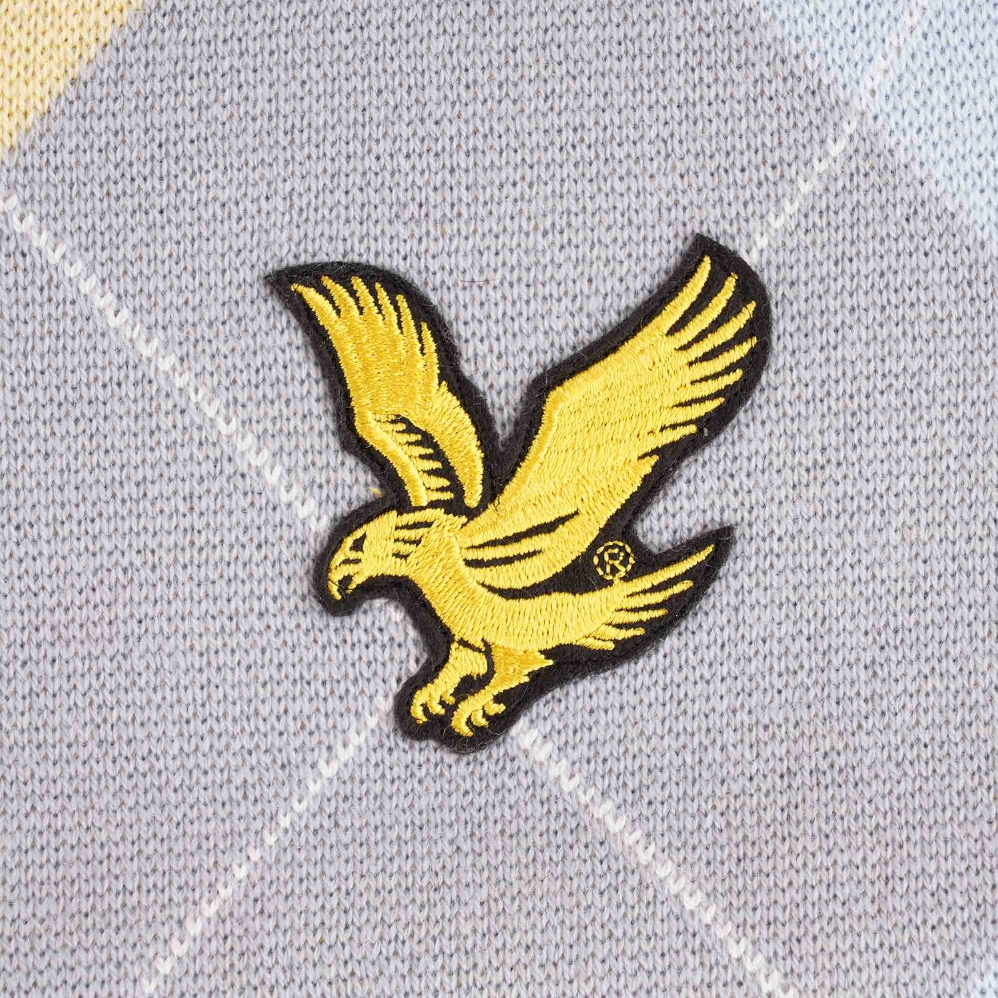 Lyle & Scott x Stuarts London Argyle V-Neck Jumper - Porto Grey/Sky/Corn Yellow