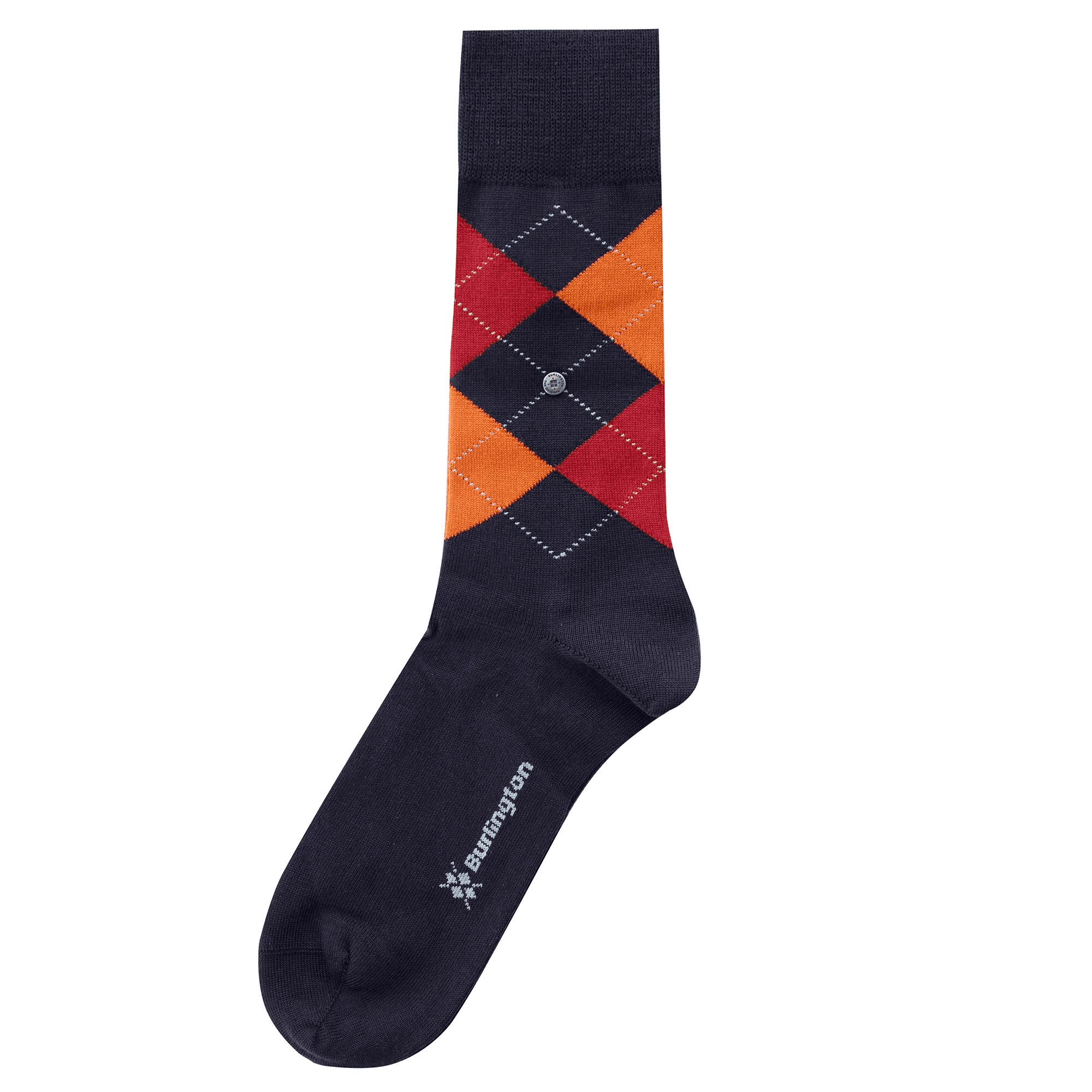 Burlington Socks Edinburgh Melange Men Socks - Navy/Orange