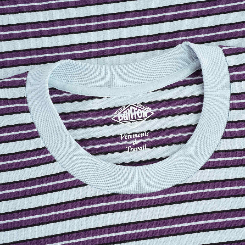 Danton Long Sleeve Pocket Stripe Tee - Sax Multi