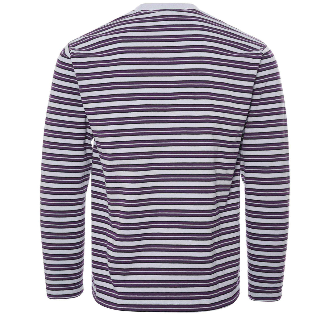 Danton Long Sleeve Pocket Stripe Tee - Sax Multi