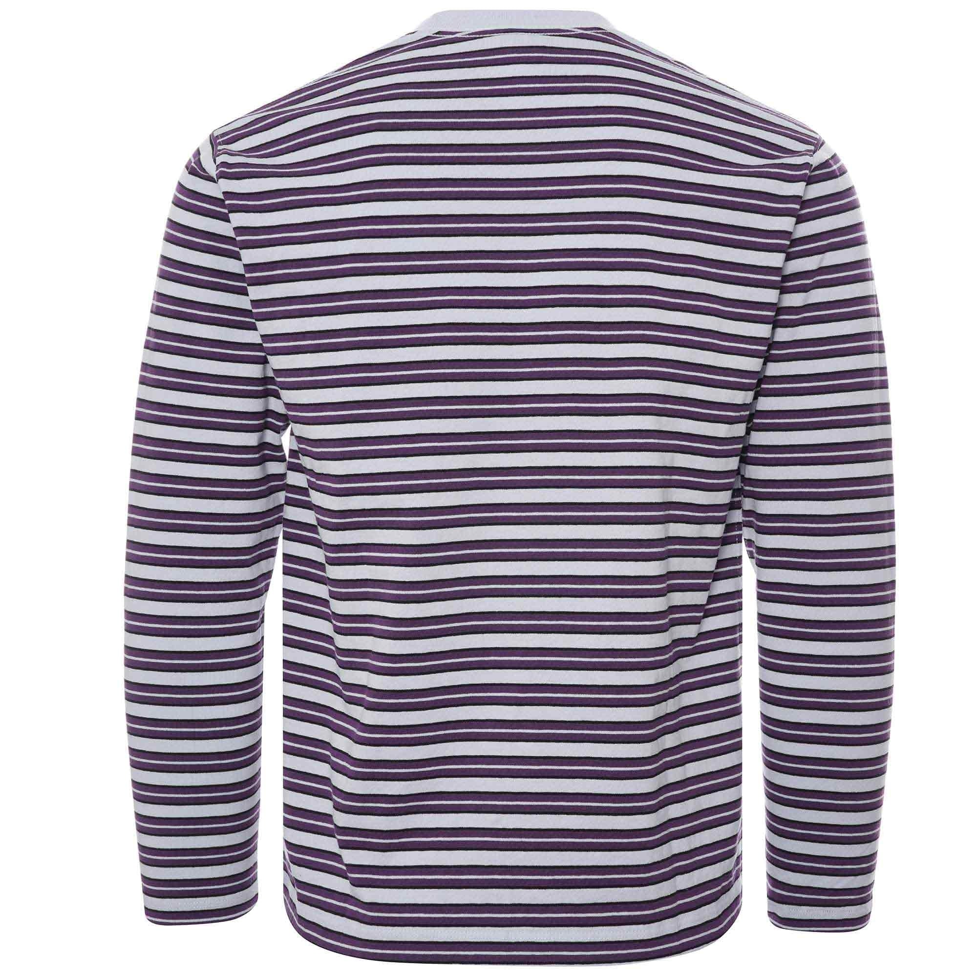 Danton Long Sleeve Pocket Stripe Tee - Sax Multi