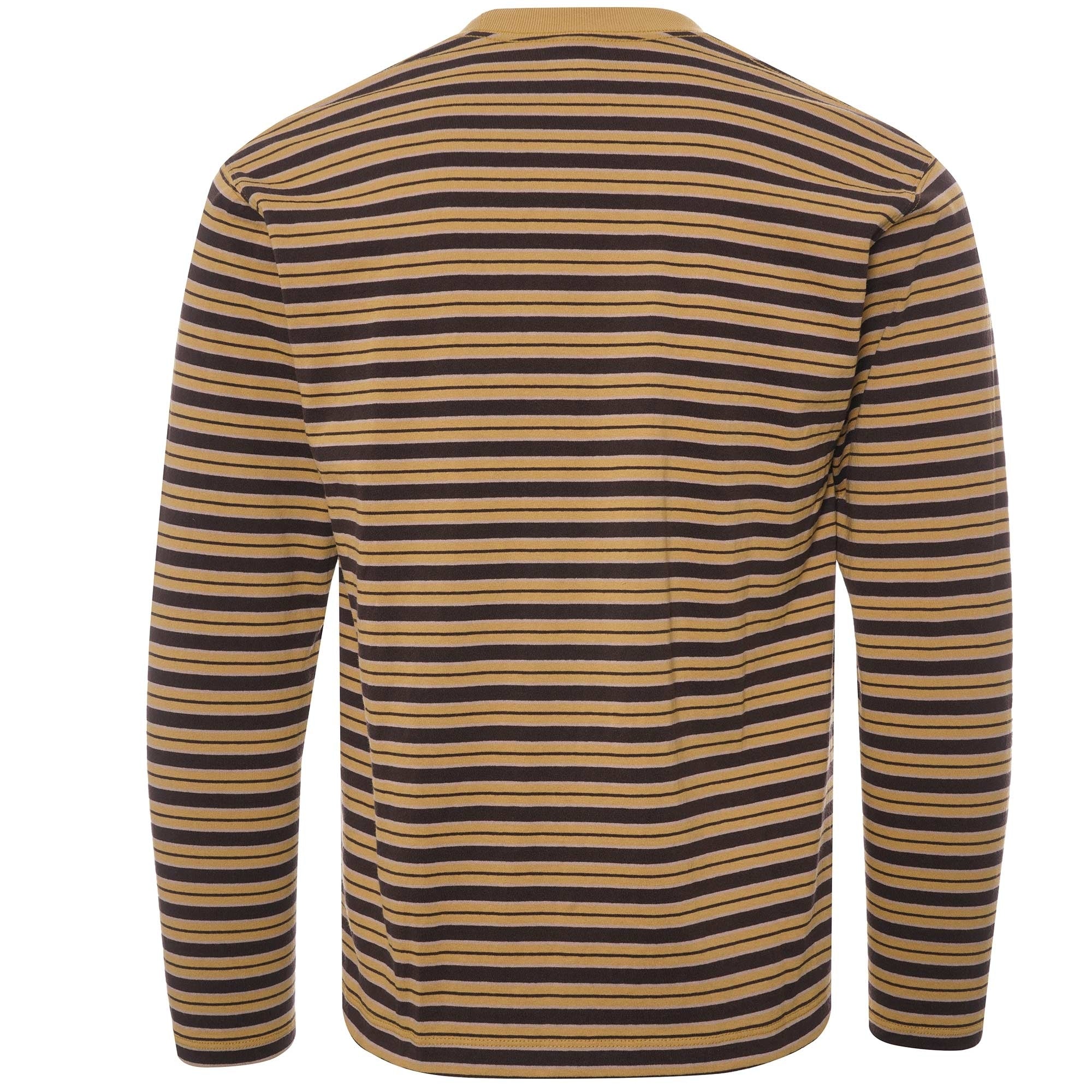 Danton Long Sleeve Pocket Stripe Tee - Orange