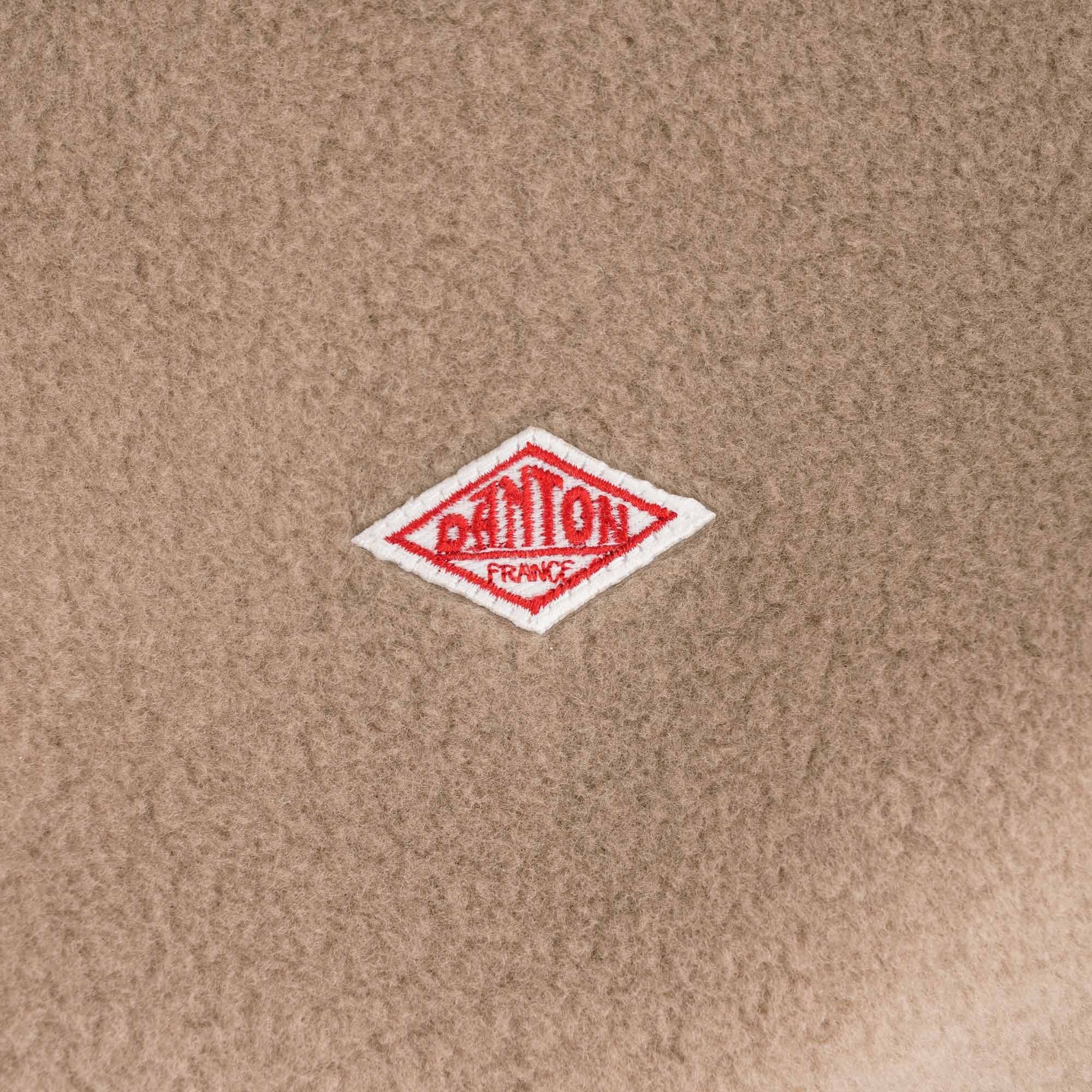 Fleece Collarless Jacket - Beige