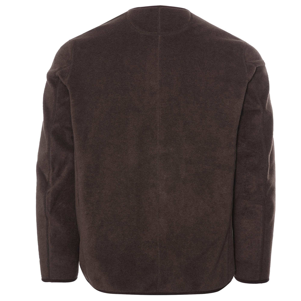 Danton Fleece Collarless Jacket - Brown
