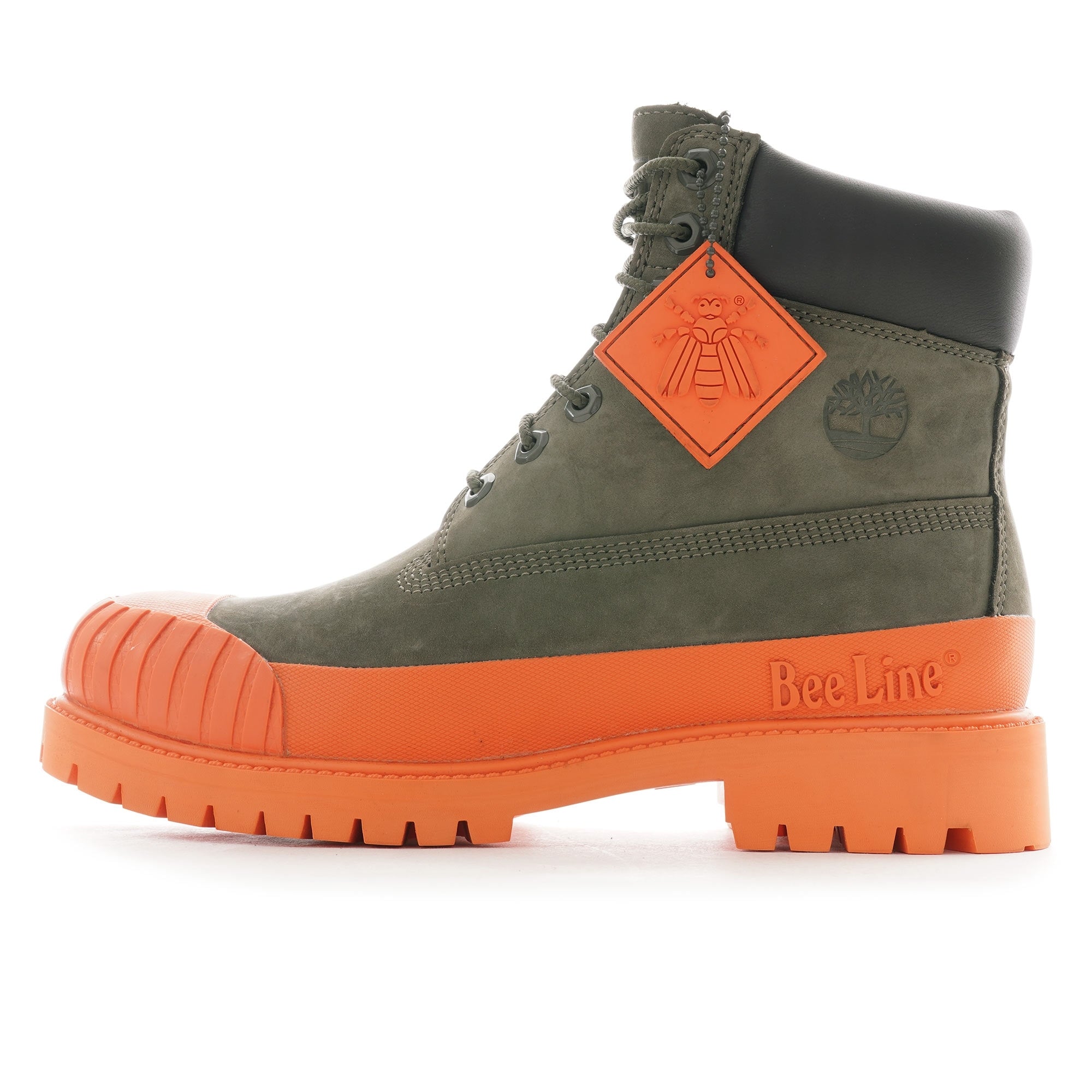 x Beeline Premium 6 Inch Waterproof Boot - Green/Orange