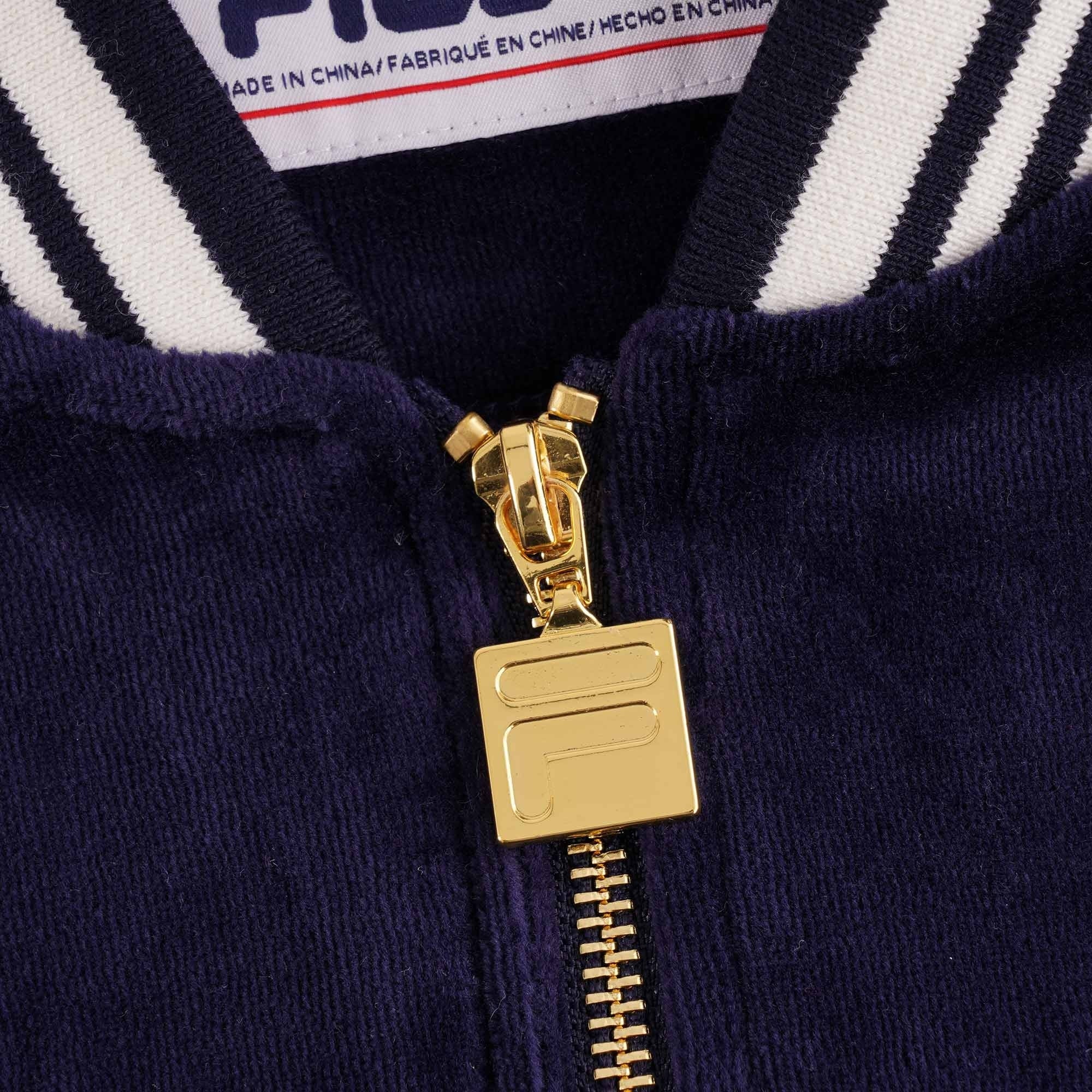 110 Velour Spencer Track Top - Peacoat