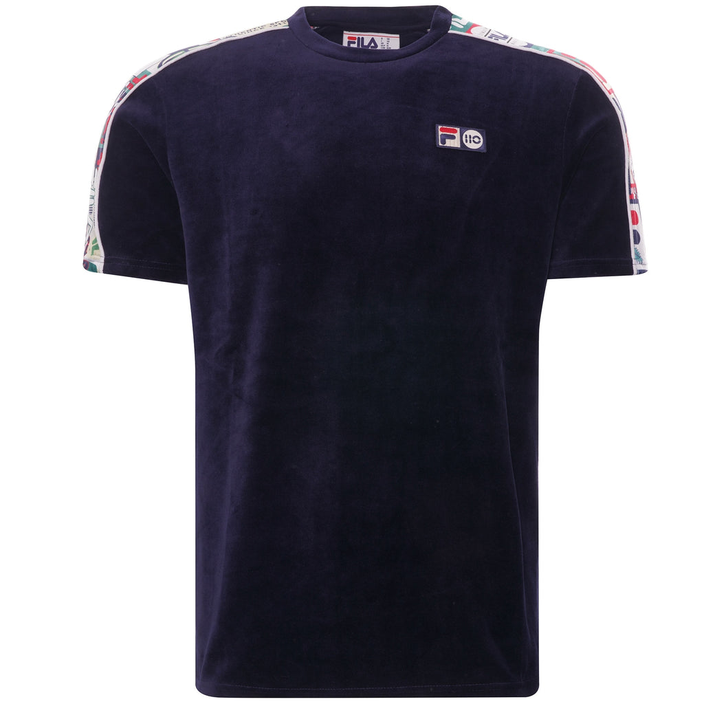 Fila Vintage 110 Velour Hugh T-Shirt - Peacoat