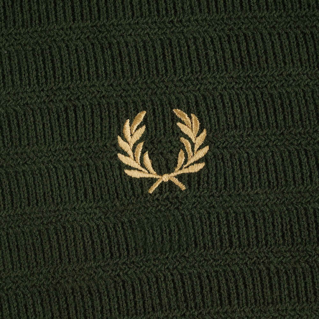 Chevron Textured Knitted Shirt - Hunting Green