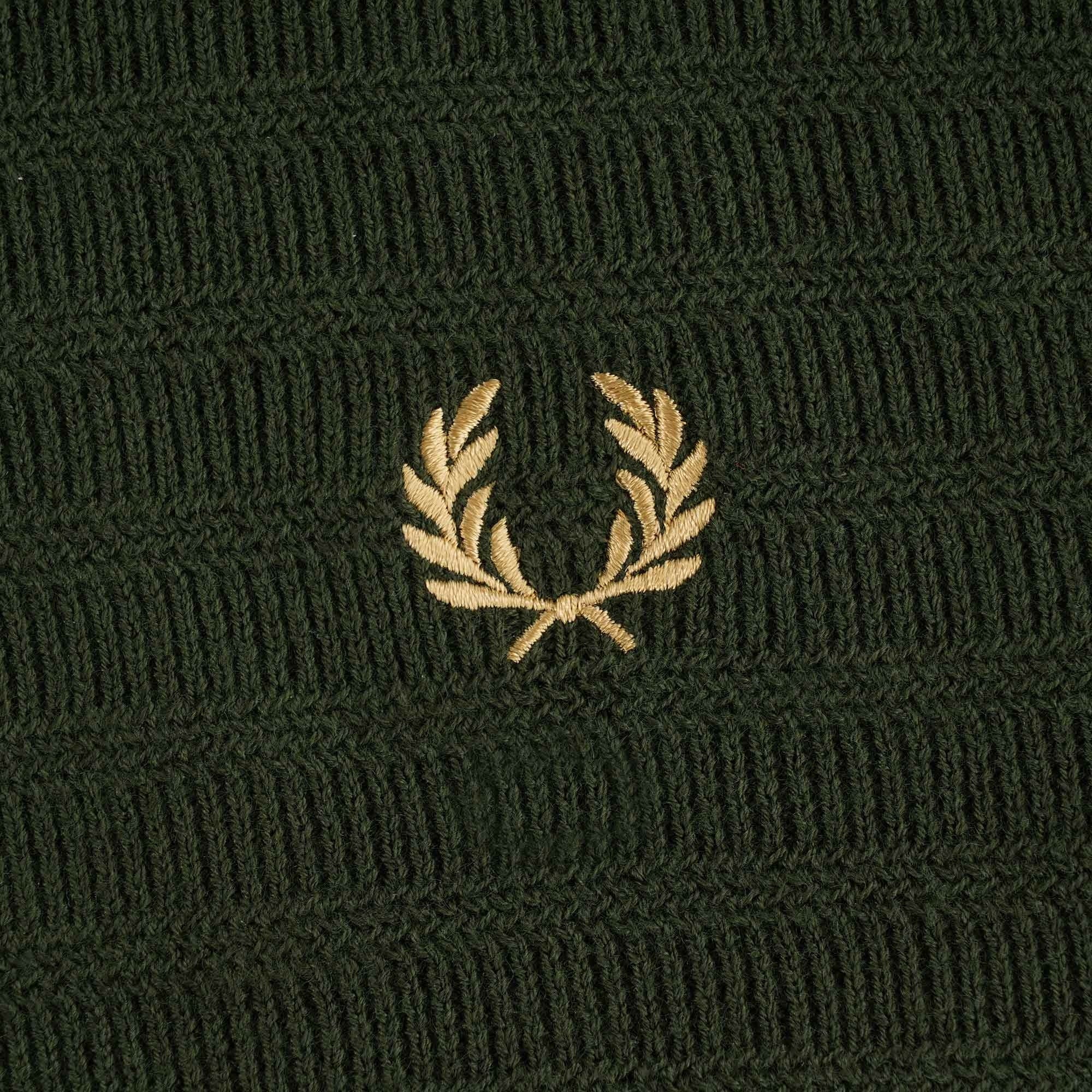 Chevron Textured Knitted Shirt - Hunting Green