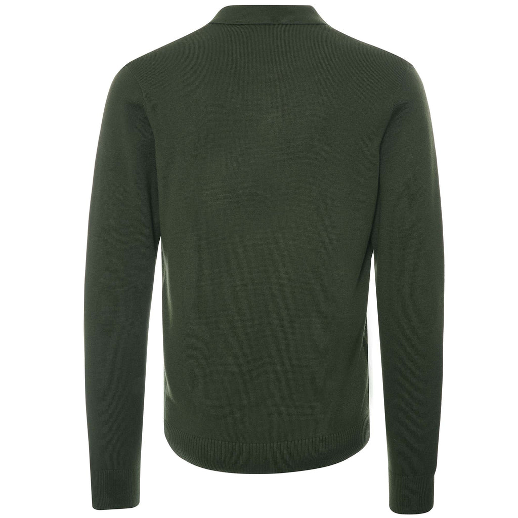 Chevron Textured Knitted Shirt - Hunting Green