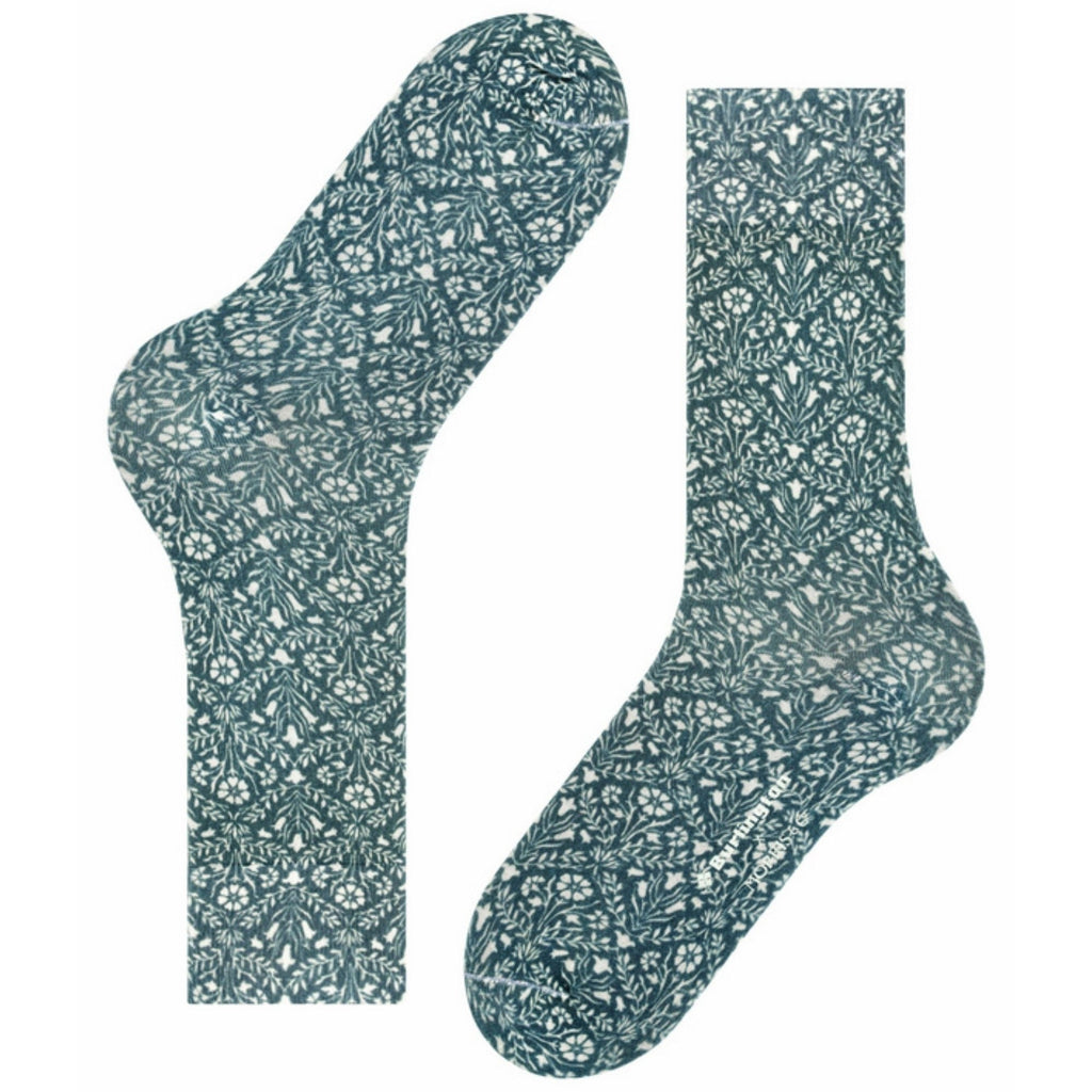 Burlington Socks x Morris & Co Bellflowers Socks - Sand