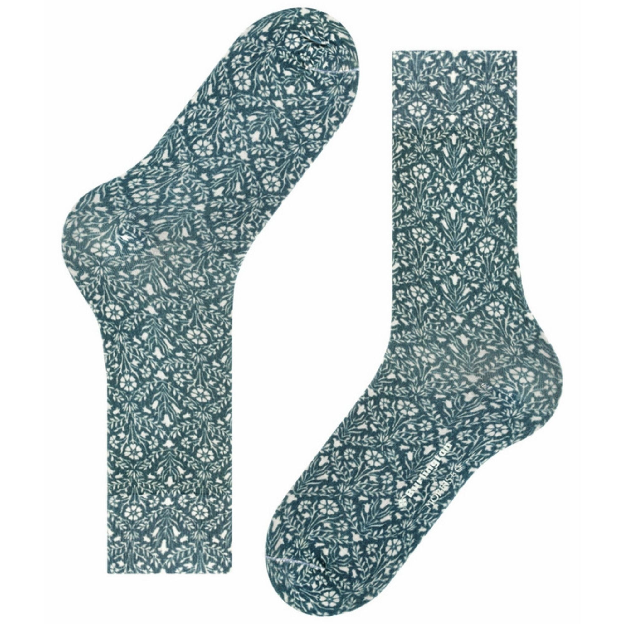 Burlington Socks x Morris & Co Bellflowers Socks - Sand