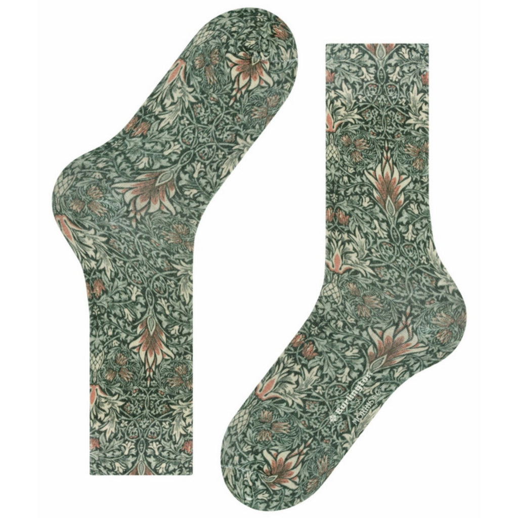 Burlington Socks x Morris & Co Snakeshead Socks - Smoke Blue