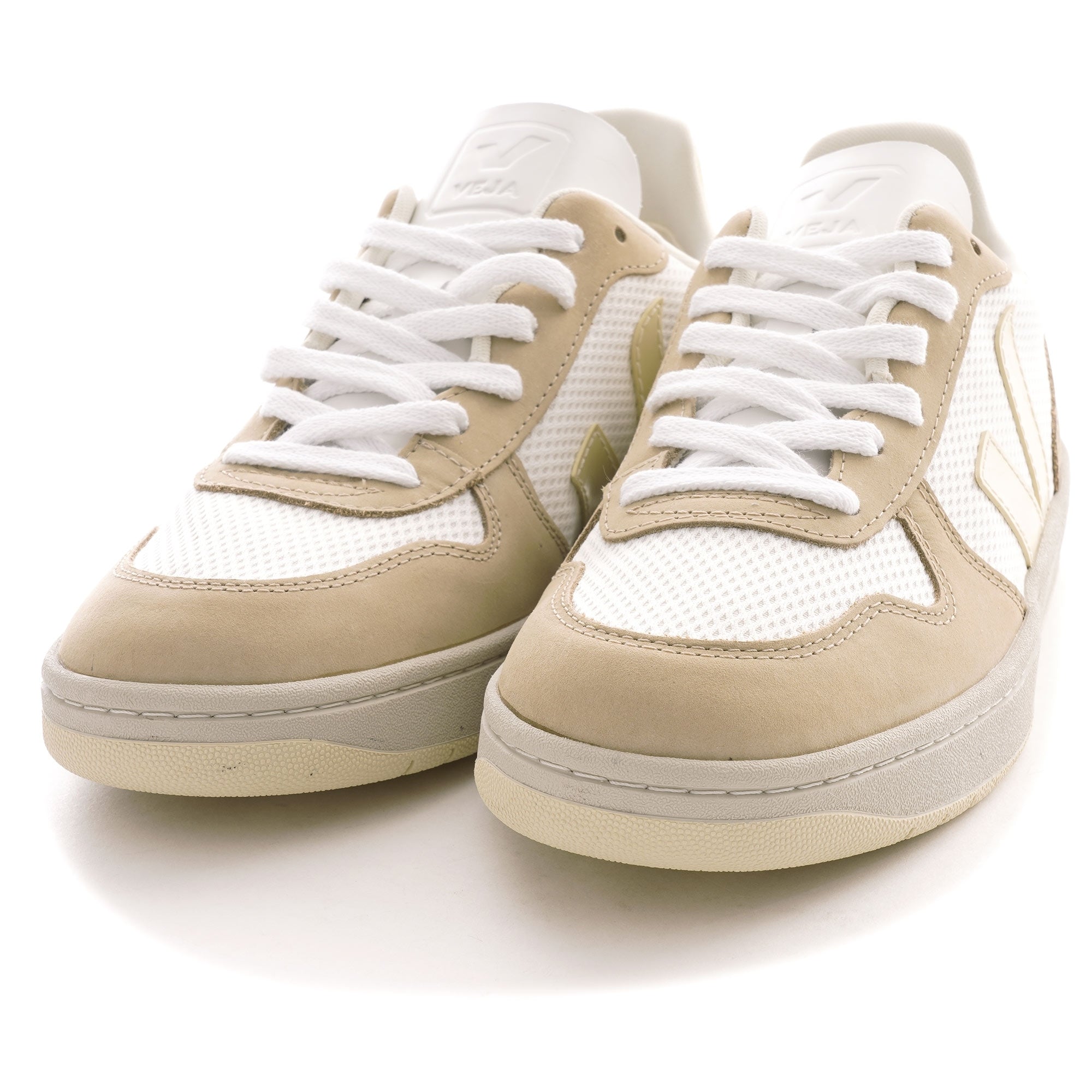 Veja Womens V-10 B-Mesh - White/Butter/Almond