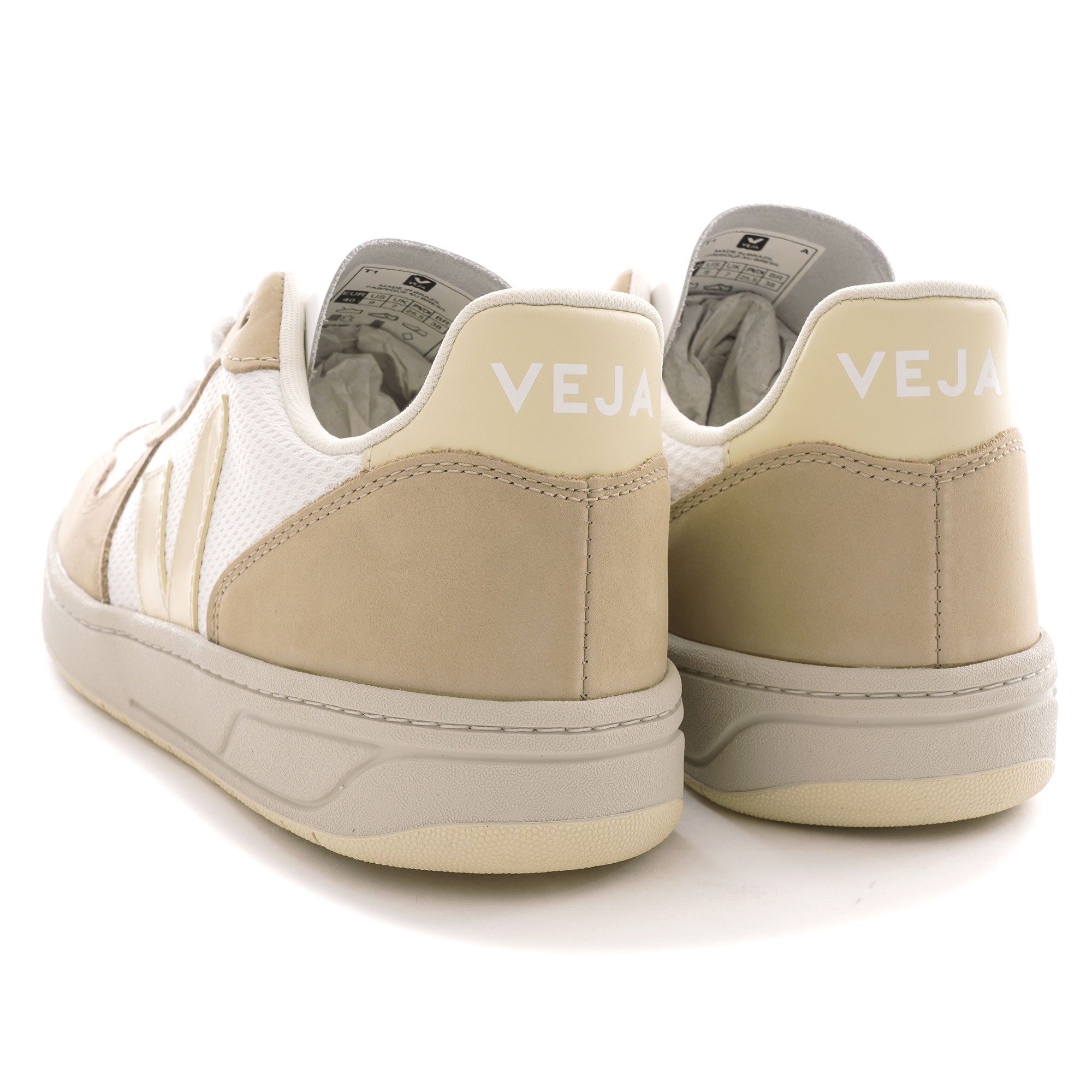 Veja Womens V-10 B-Mesh - White/Butter/Almond
