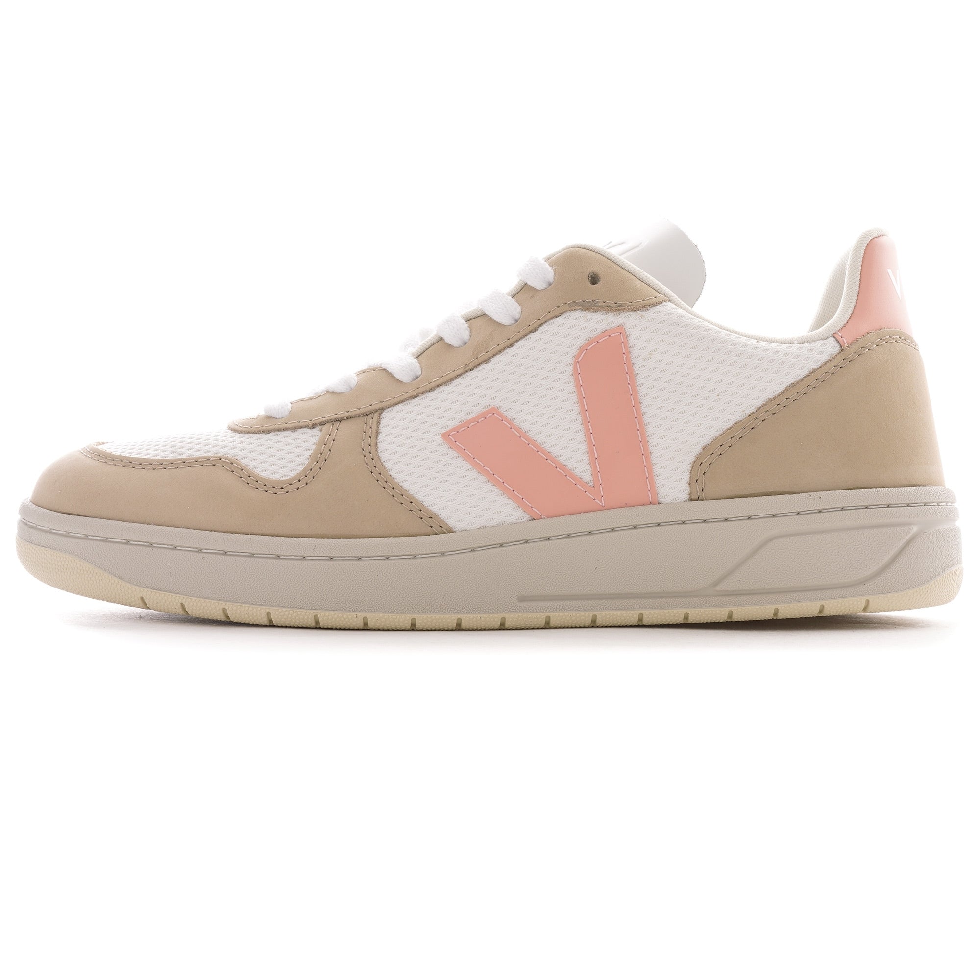 Veja Womens V-10 B-Mesh - White/Bellini/Almond