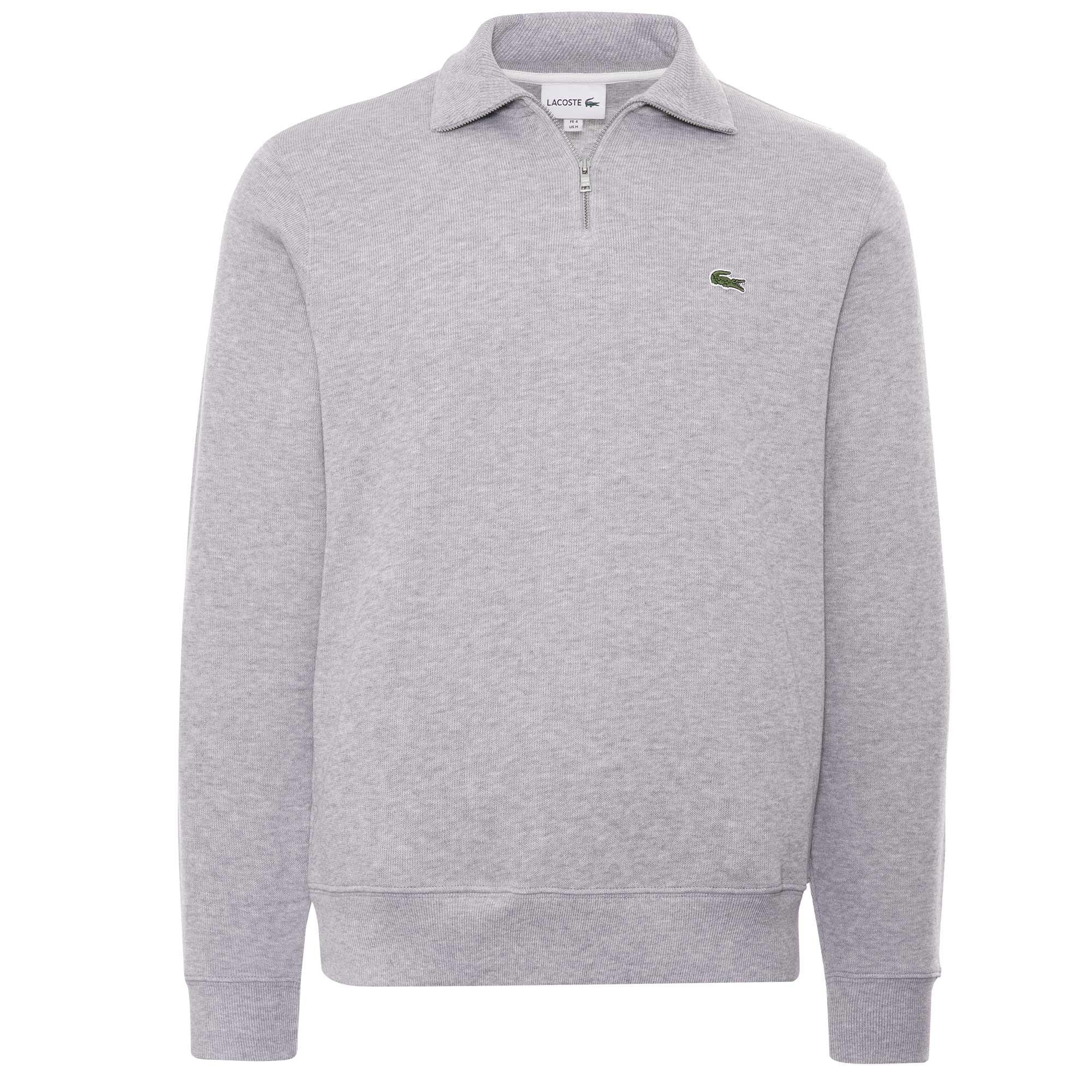 1/4 Zip Stand-Up Collar Sweatshirt - Grey