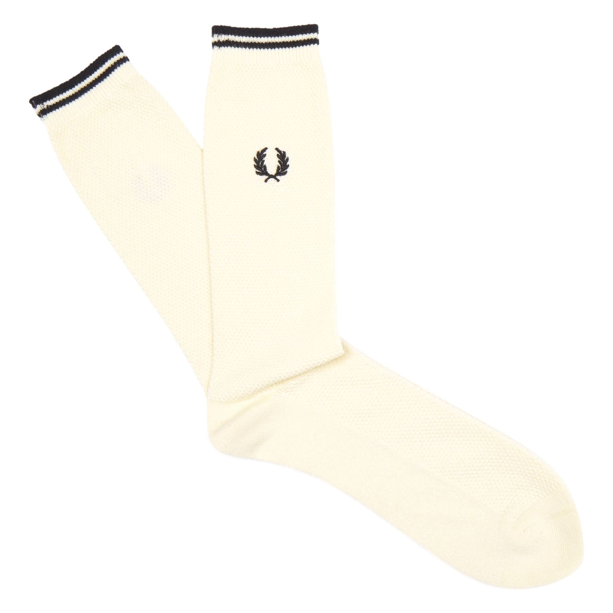 Fred Perry Tipped Socks - Ecru/Black