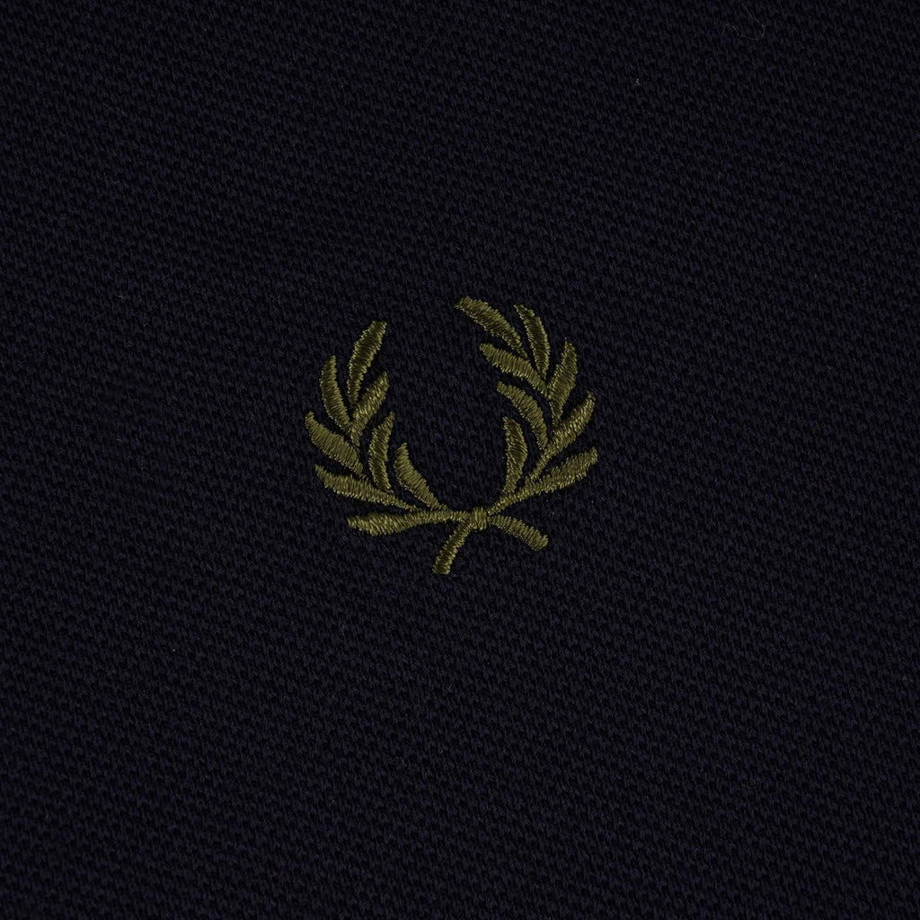 Fred Perry Striped Collar Polo Shirt - Dark Navy
