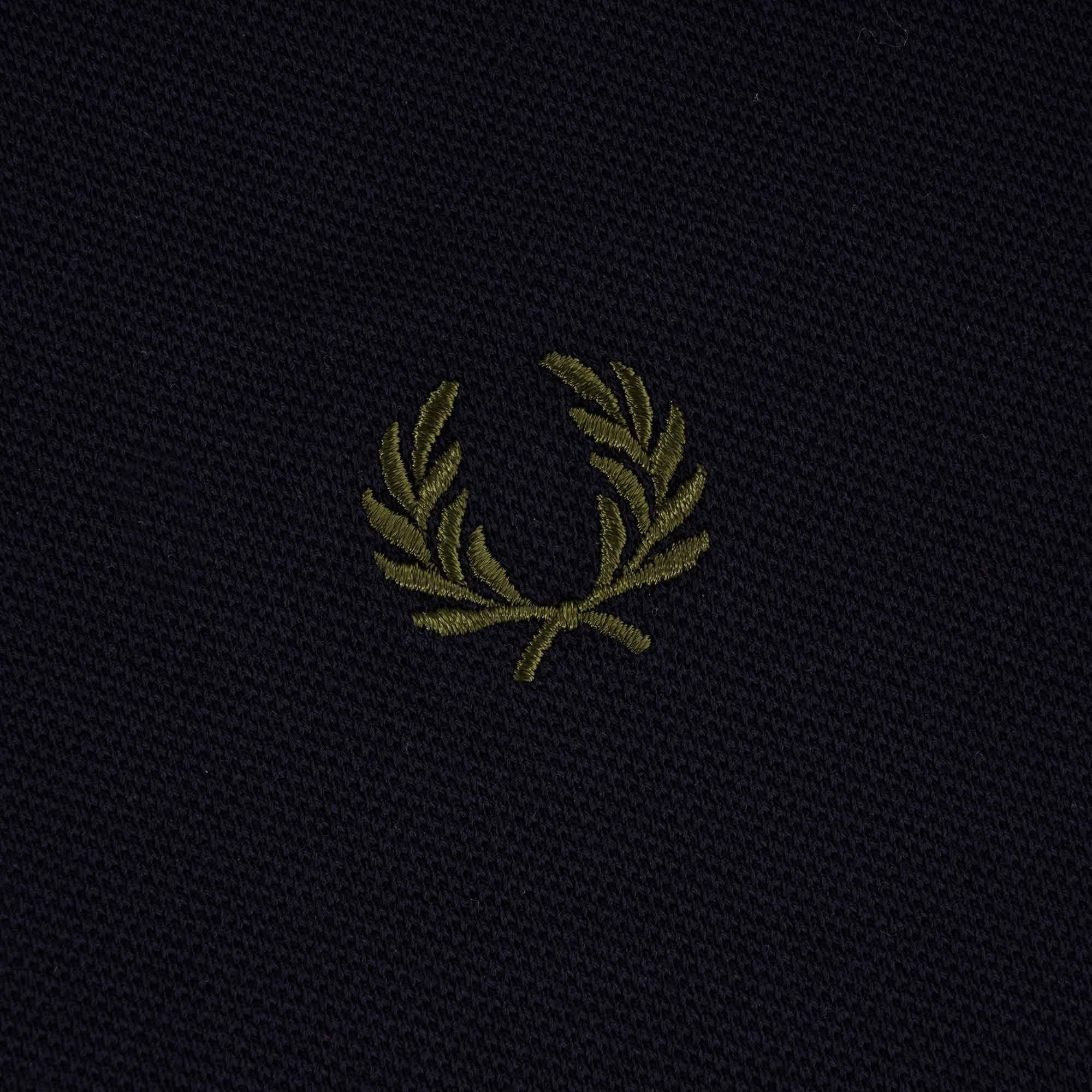 Fred Perry Striped Collar Polo Shirt - Dark Navy