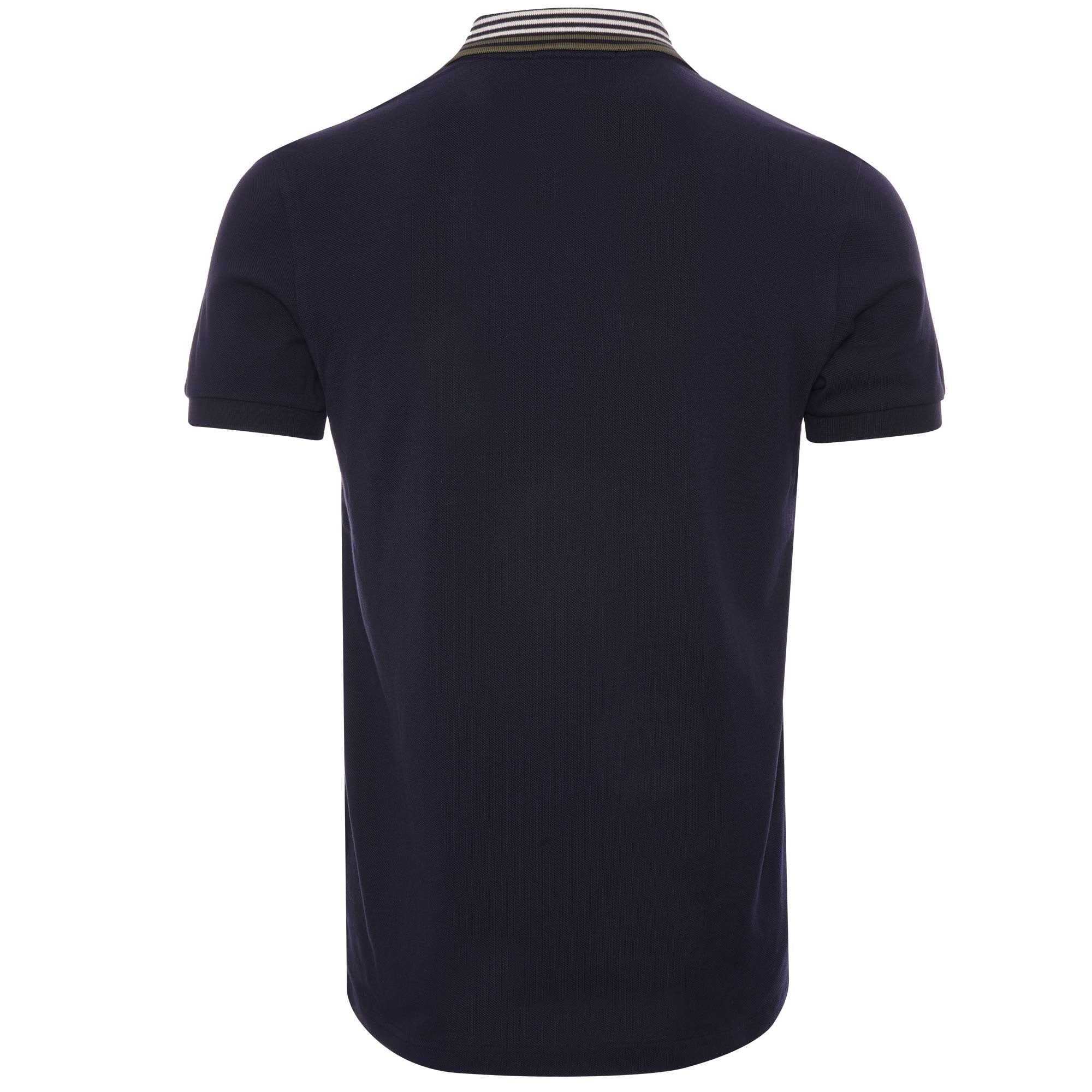 Fred Perry Striped Collar Polo Shirt - Dark Navy