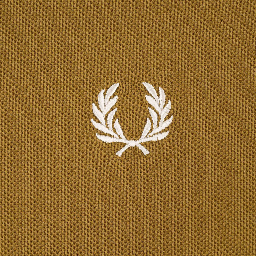 Fred Perry M3 Long Sleeve Twin Tip Polo Shirt - Dark Caramel