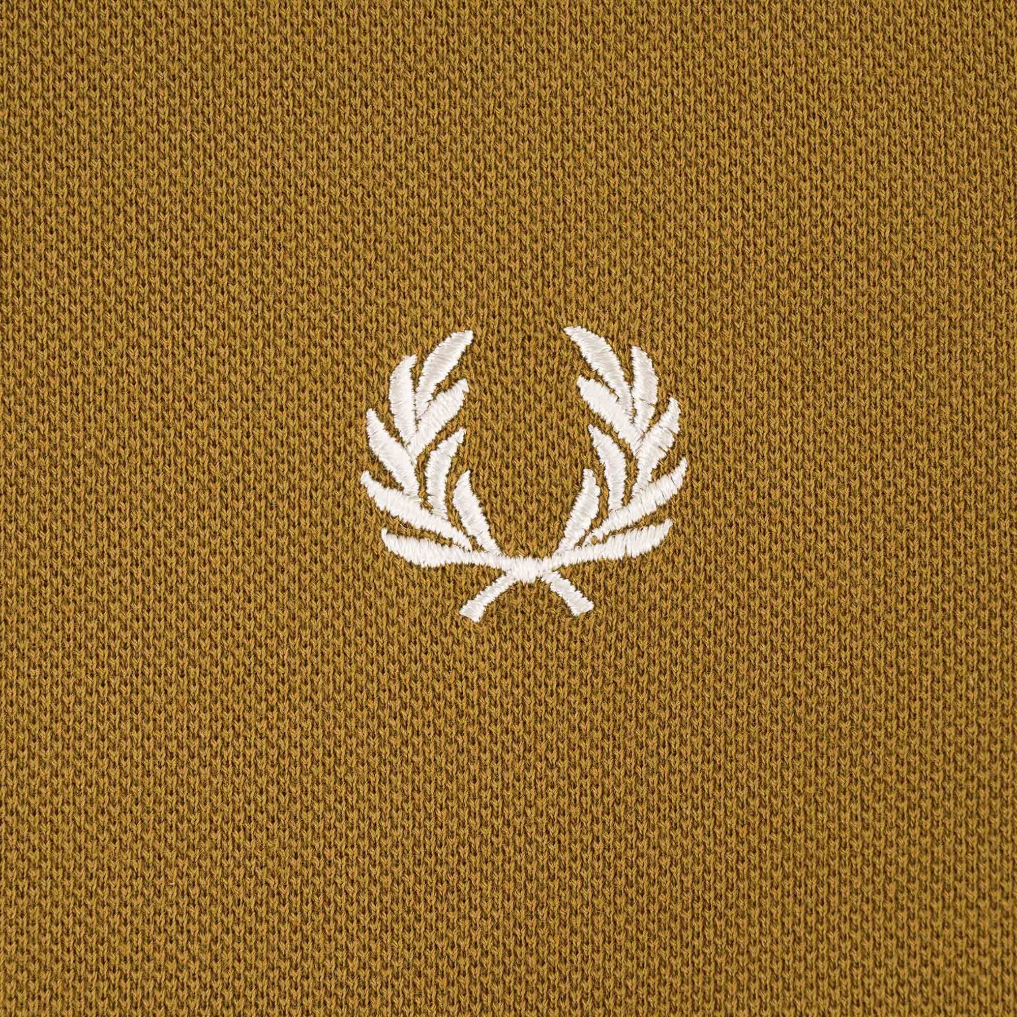 Fred Perry M3 Long Sleeve Twin Tip Polo Shirt - Dark Caramel