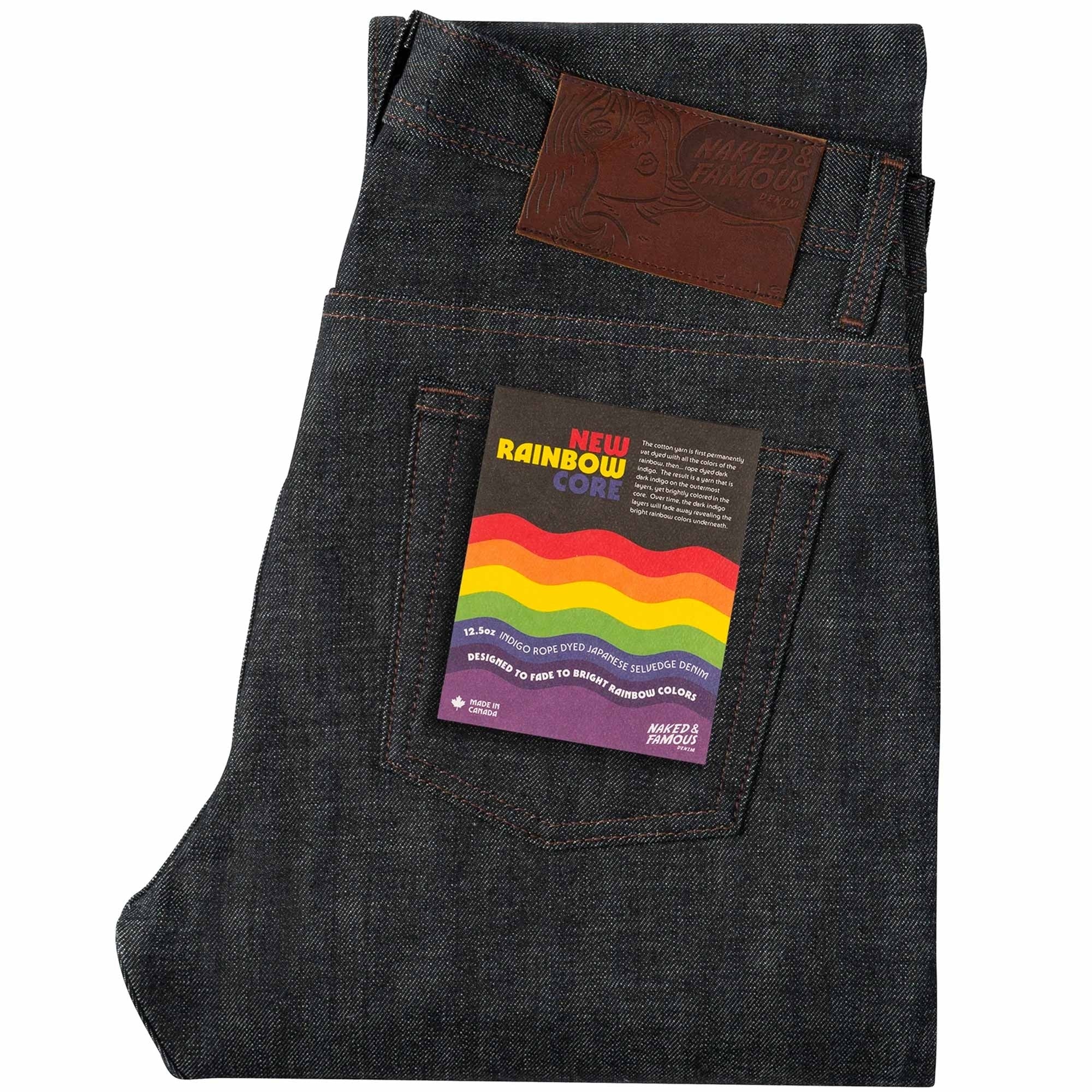 Naked and Famous Denim Weird Guy New Rainbow Core Selvedge - Indigo