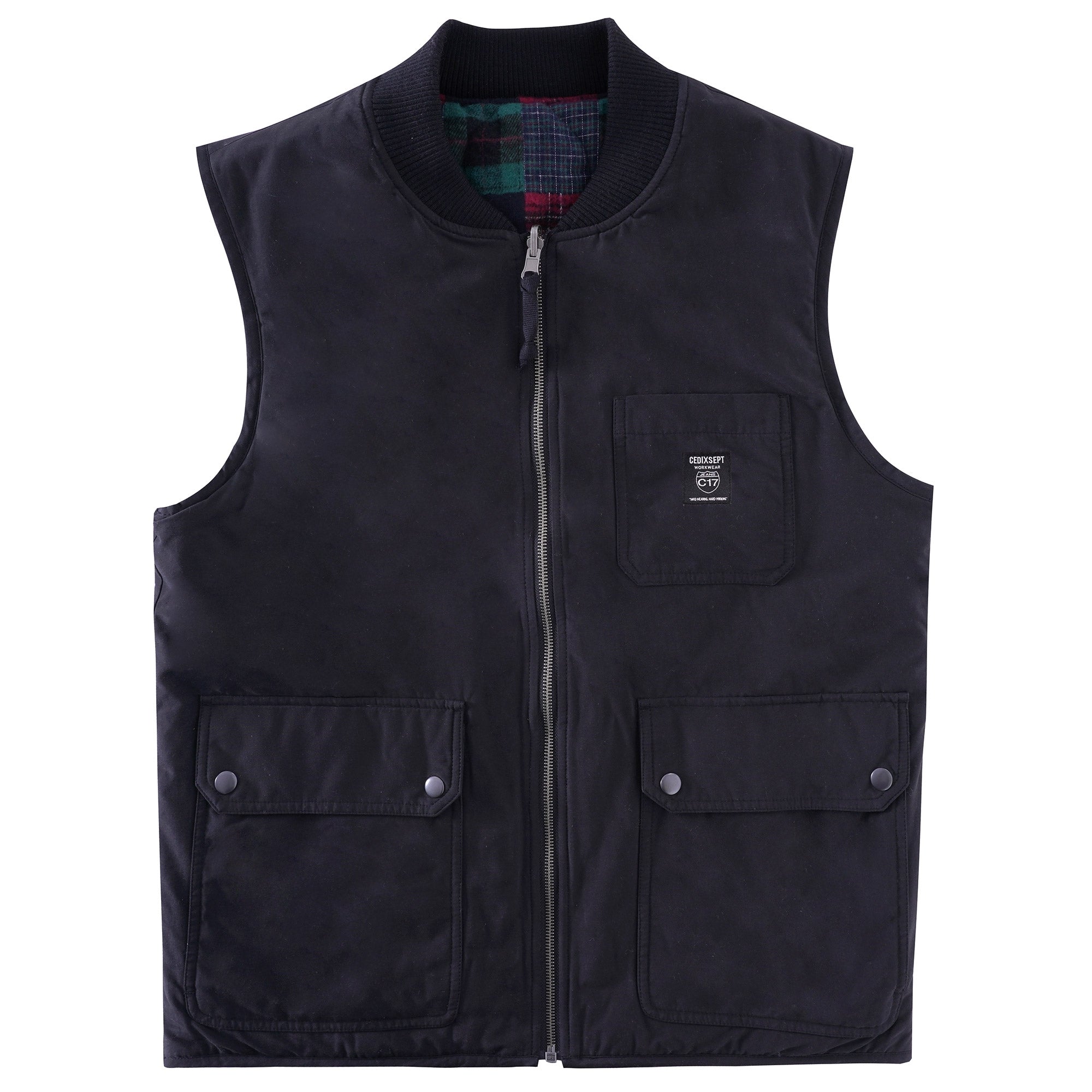 C17 Jeans Reversible Vest - Black