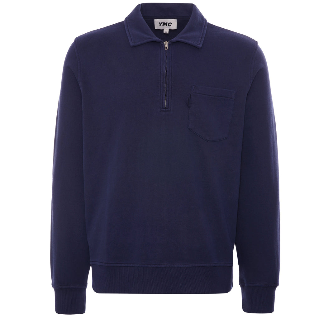 YMC Sugden Half-Zip Sweatshirt - Navy