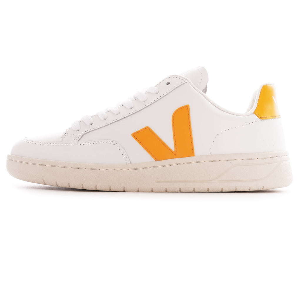 Veja V-12 Leather - Extra White/Ouro