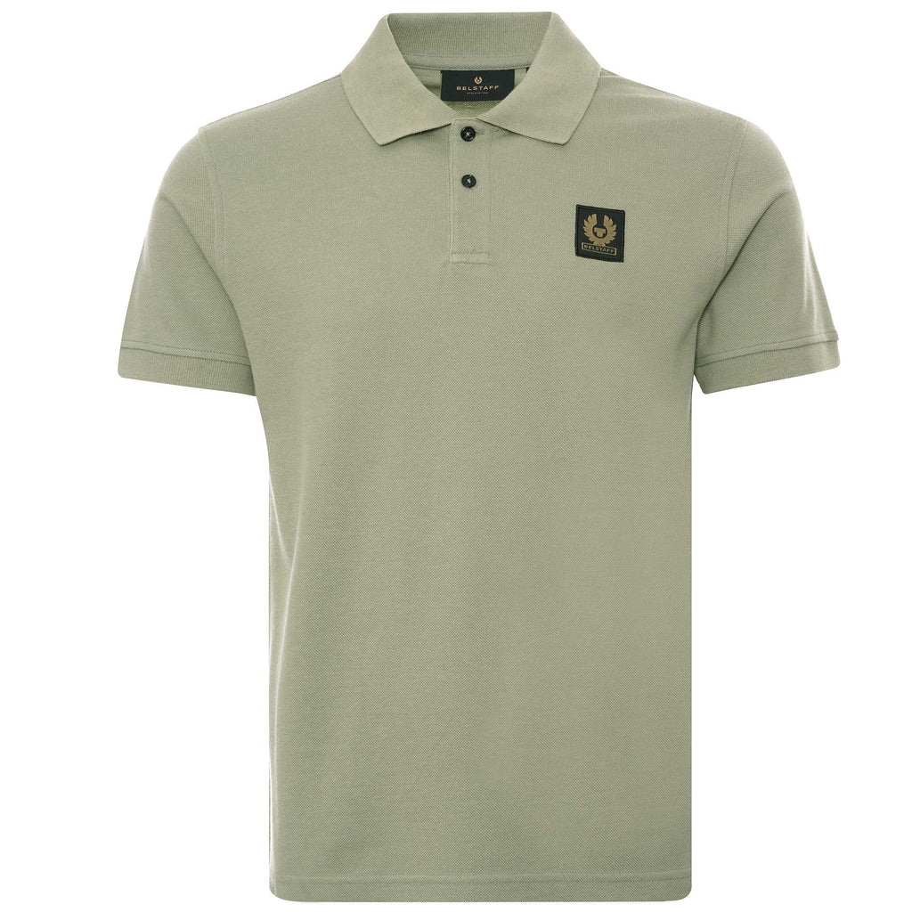 Belstaff Cotton Pique Patch Polo Shirt - Laurel Green