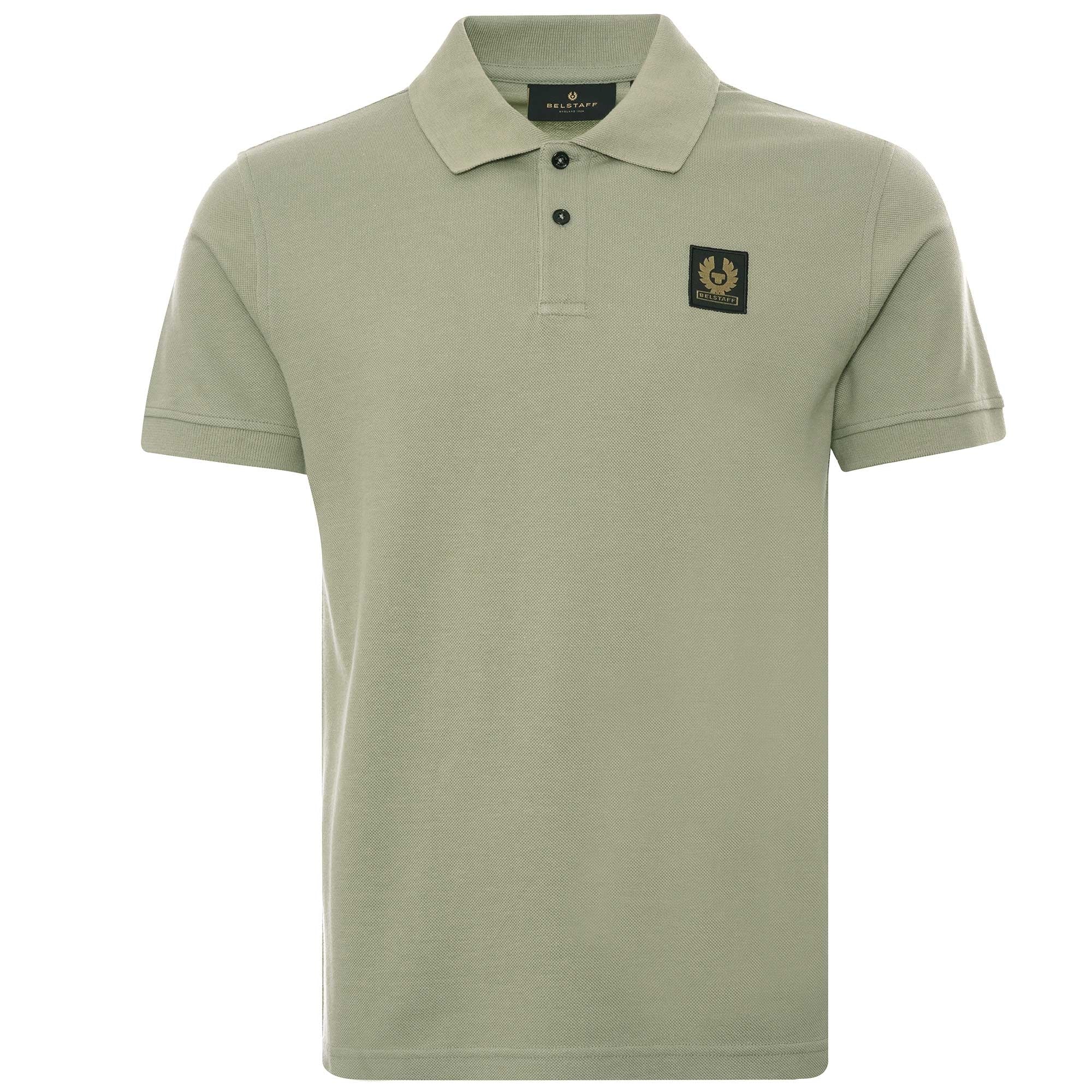 Belstaff Cotton Pique Patch Polo Shirt - Laurel Green