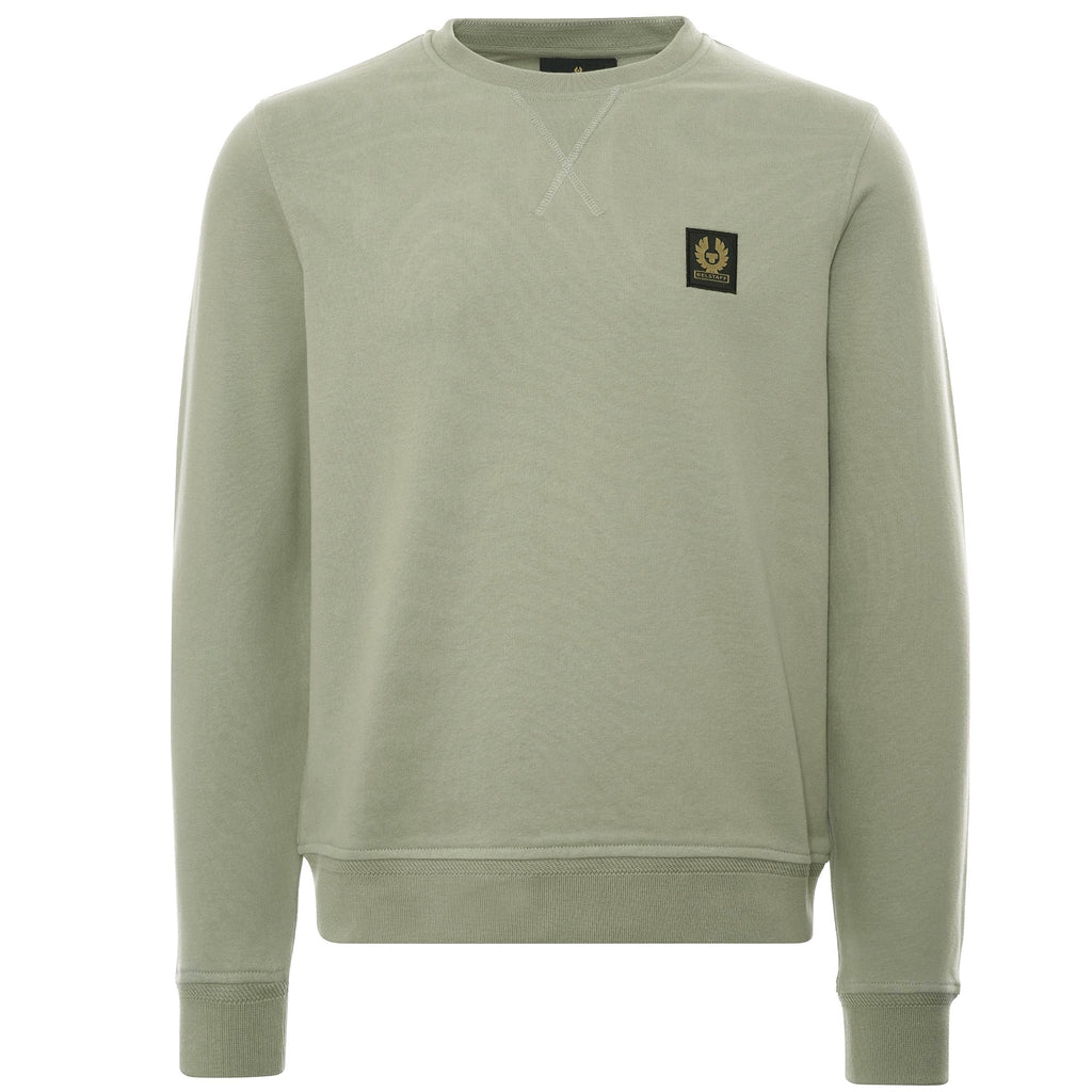Belstaff Cotton Fleece Crew Sweatshirt - Laurel Green